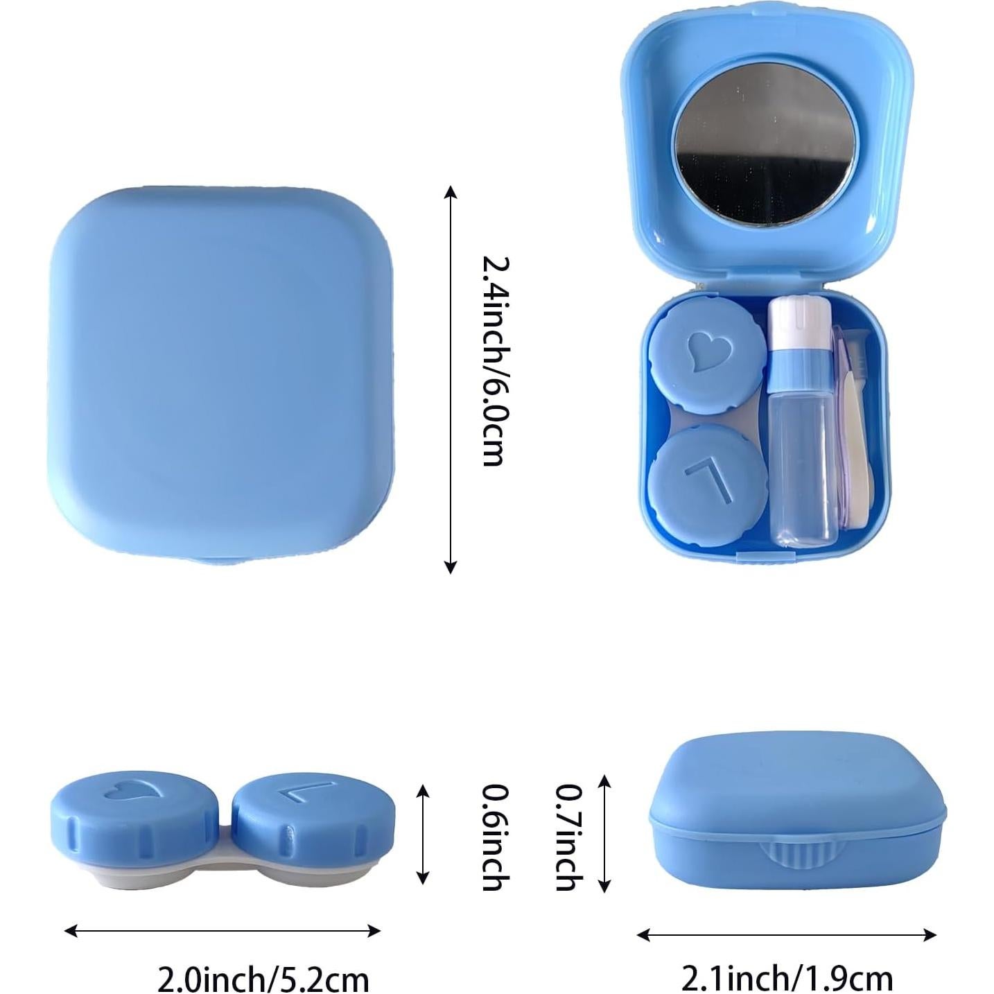 Kit de Estuche para Lentes de Contacto Kuanfine 6 Piezas Azul