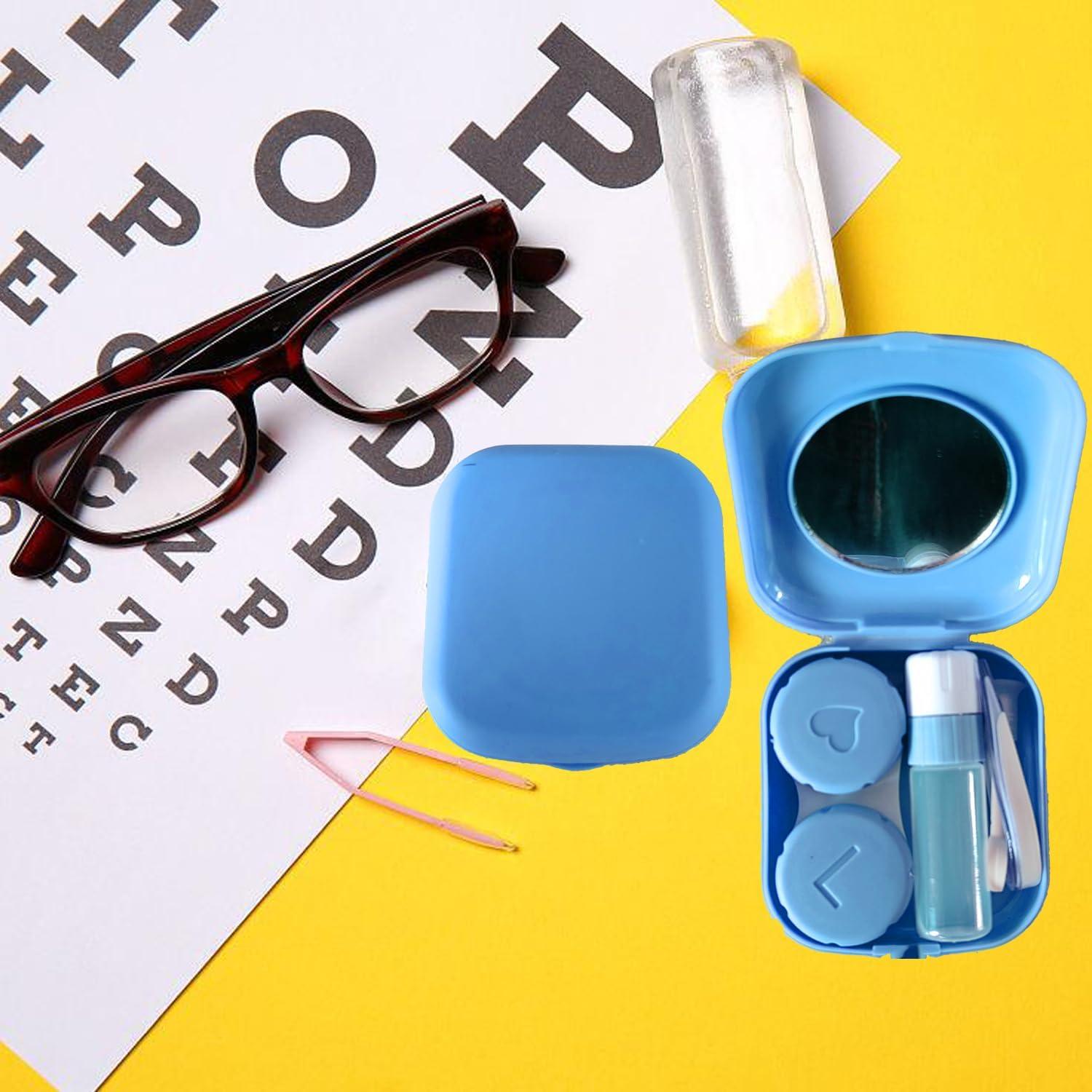 Kit de Estuche para Lentes de Contacto Kuanfine 6 Piezas Azul