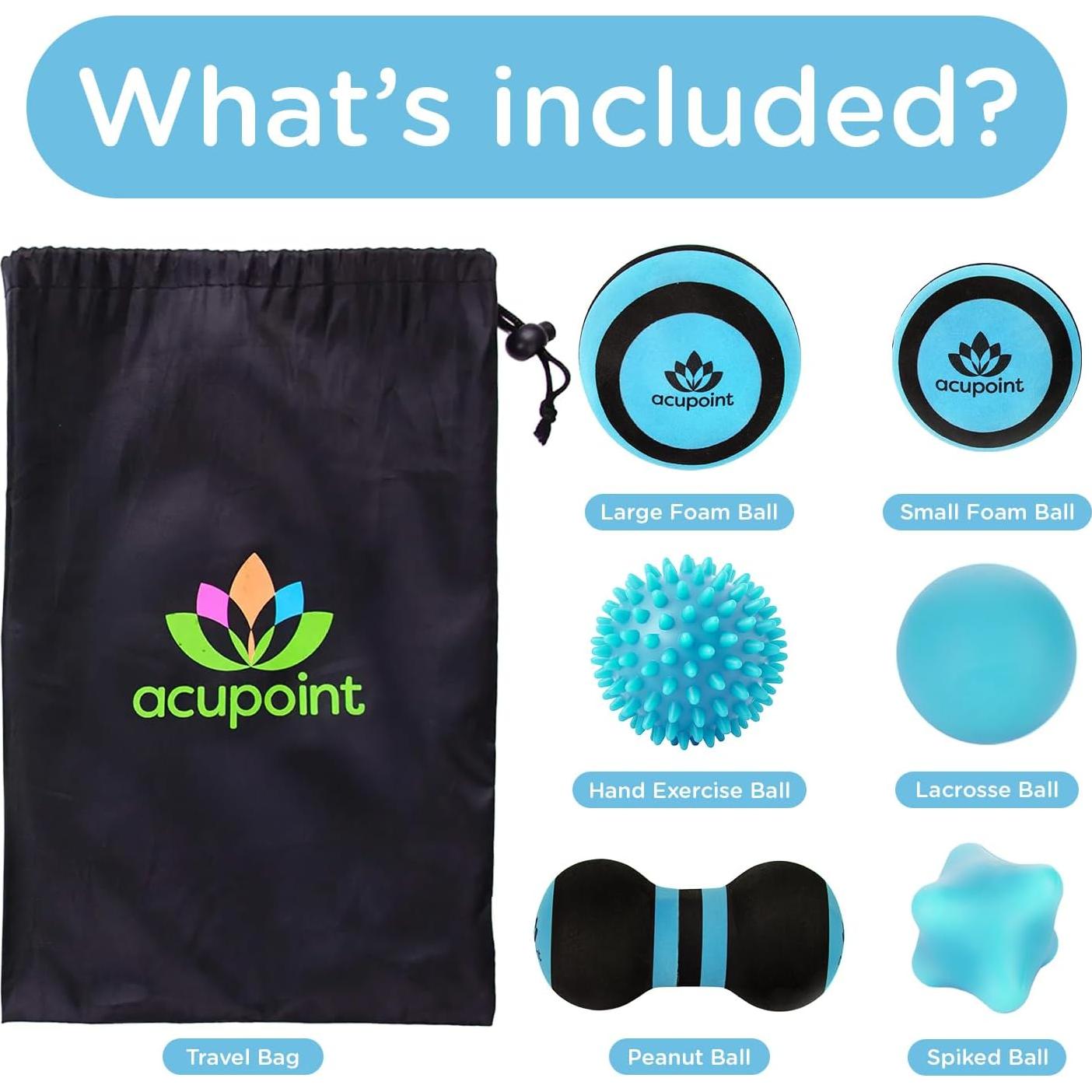 Juego de Pelotas de Masaje Acupoint - 6 Piezas para Alivio Muscular