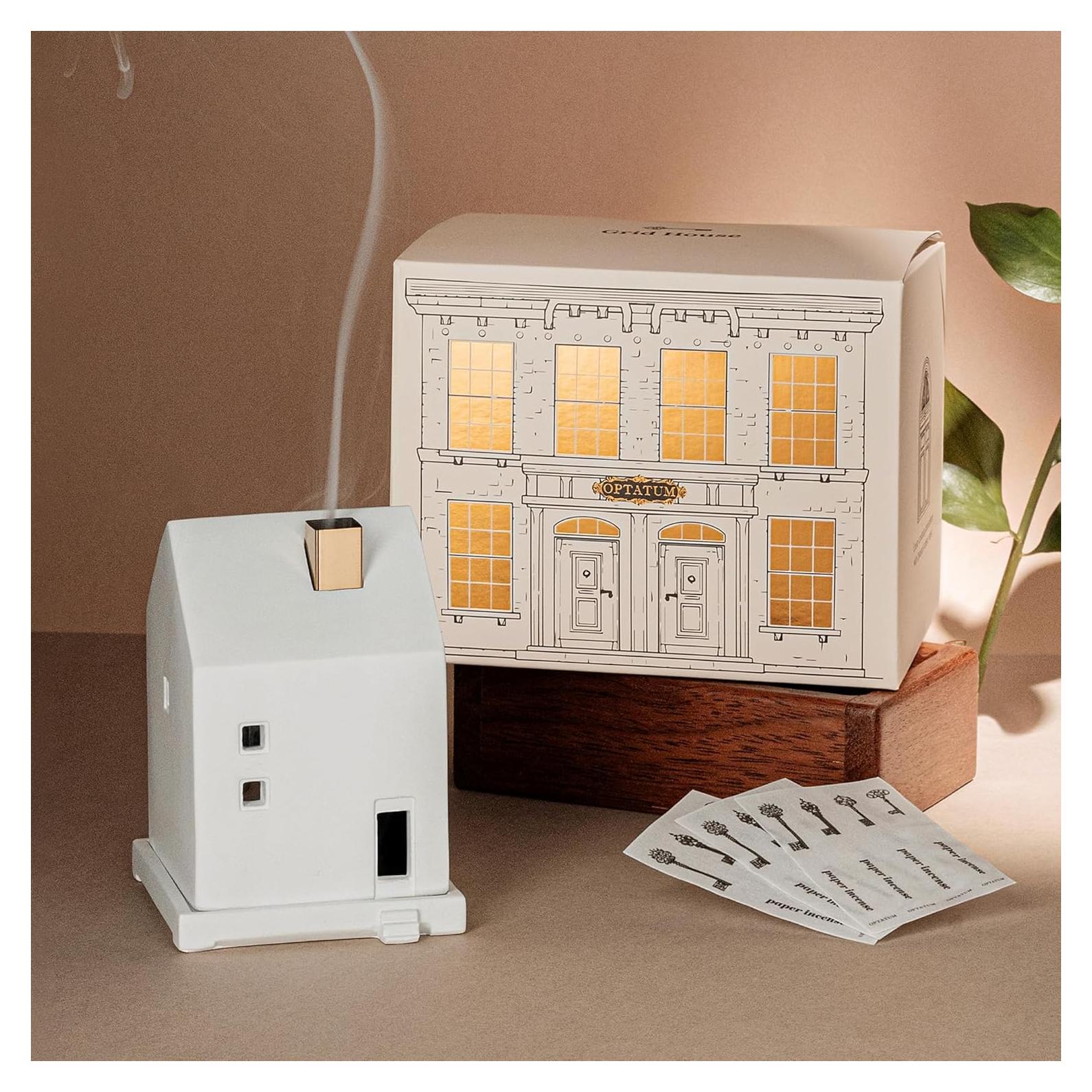 Juego de quemador de incienso Grid House con 48 piezas de papel