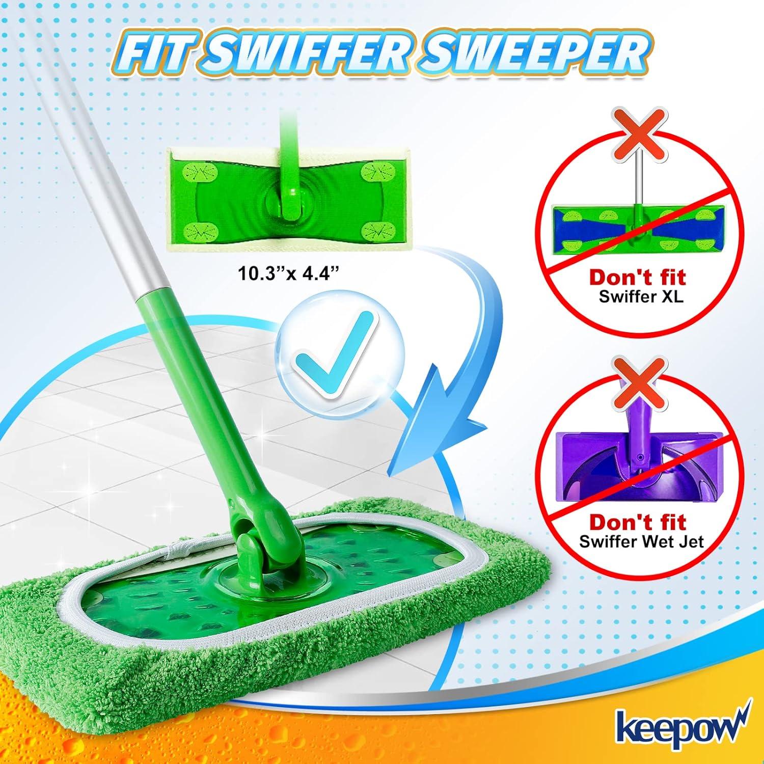 Paños Húmedos Reutilizables KEEPOW para Trapeador Swiffer - 12 Unidades
