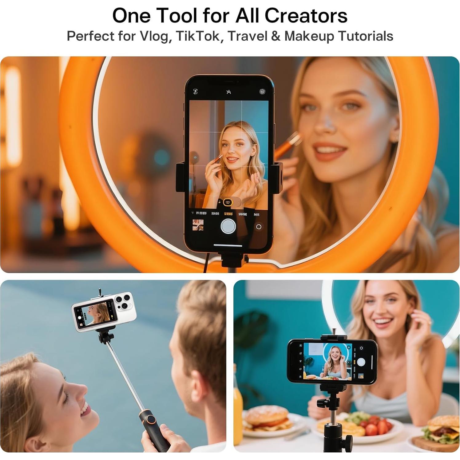 Monitor Vlog Inalámbrico Henrety Rosa, Control Remoto Bluetooth