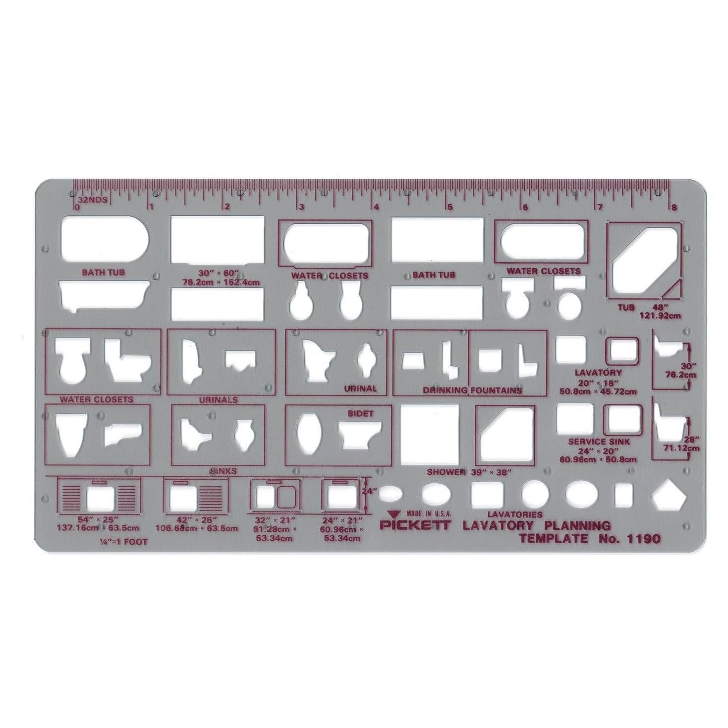 Plantilla de Planificación de Lavabo Pickett 1190I - Plástico