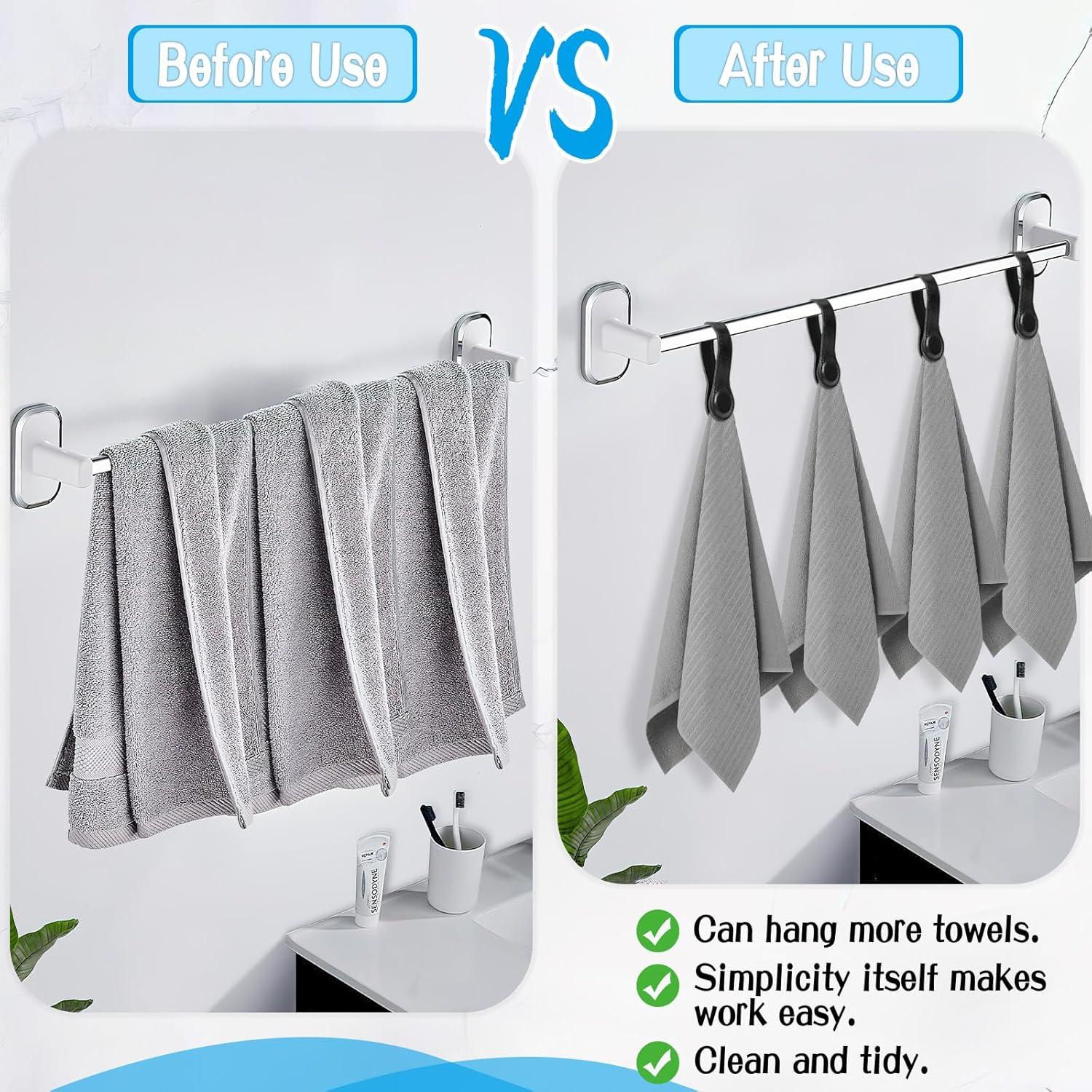 Clips de Toalla de Cocina CODOHI 4 Pcs Cuero Negro con Imanes