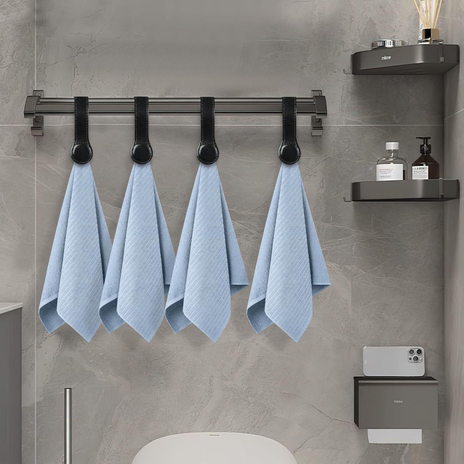 Clips de Toalla de Cocina CODOHI 4 Pcs Cuero Negro con Imanes