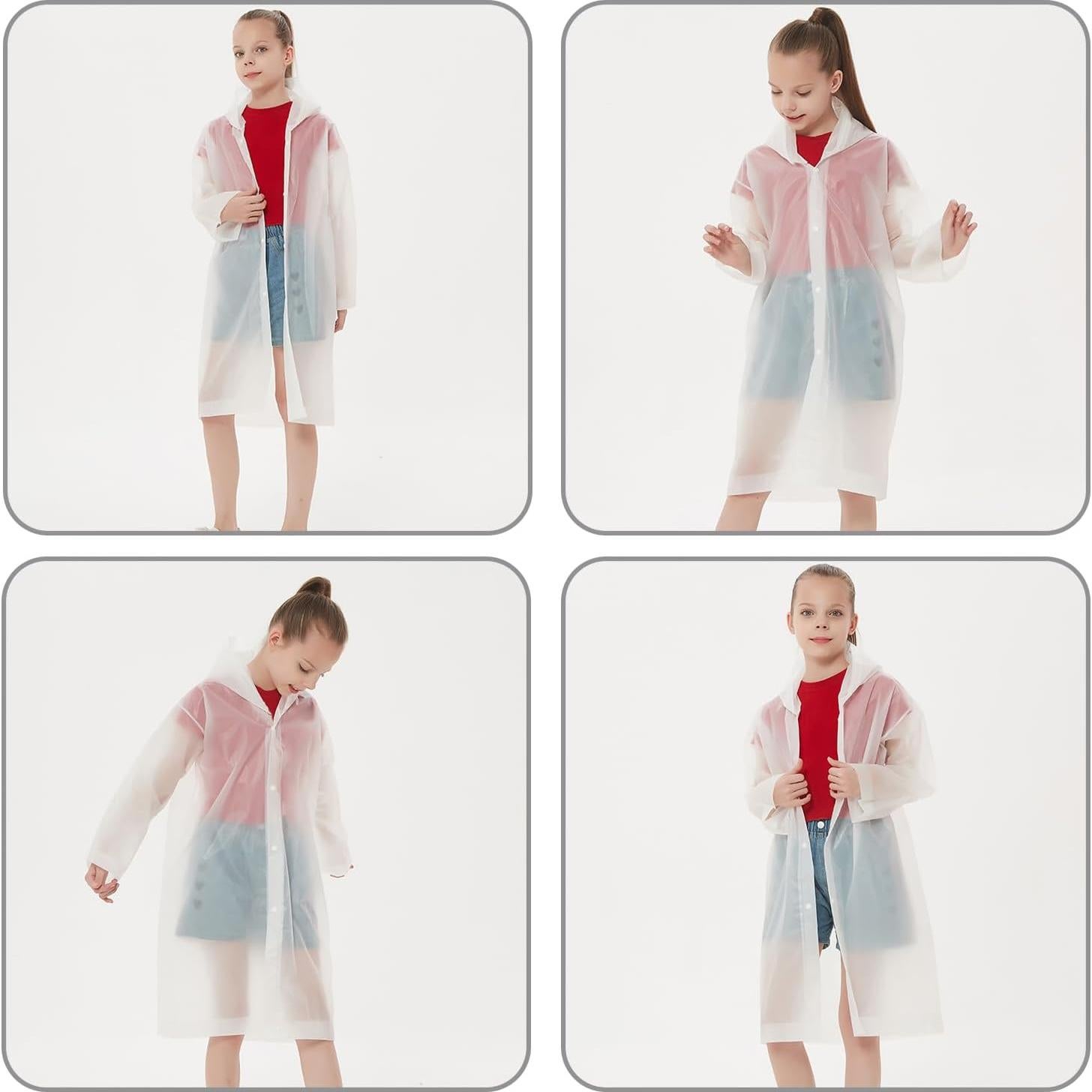 Poncho de Lluvia Impermeable para Niños UPSEN - Reutilizable 110x55cm