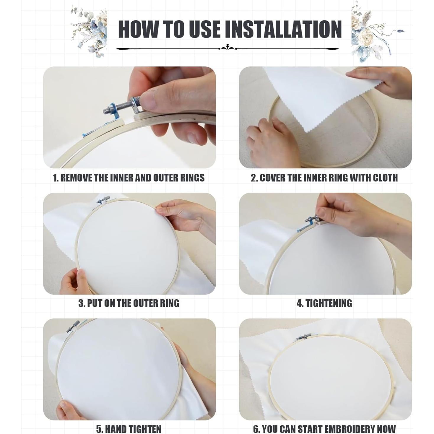 Set de 12 Aros de Bordado 8 cm GCVOPTON para Manualidades