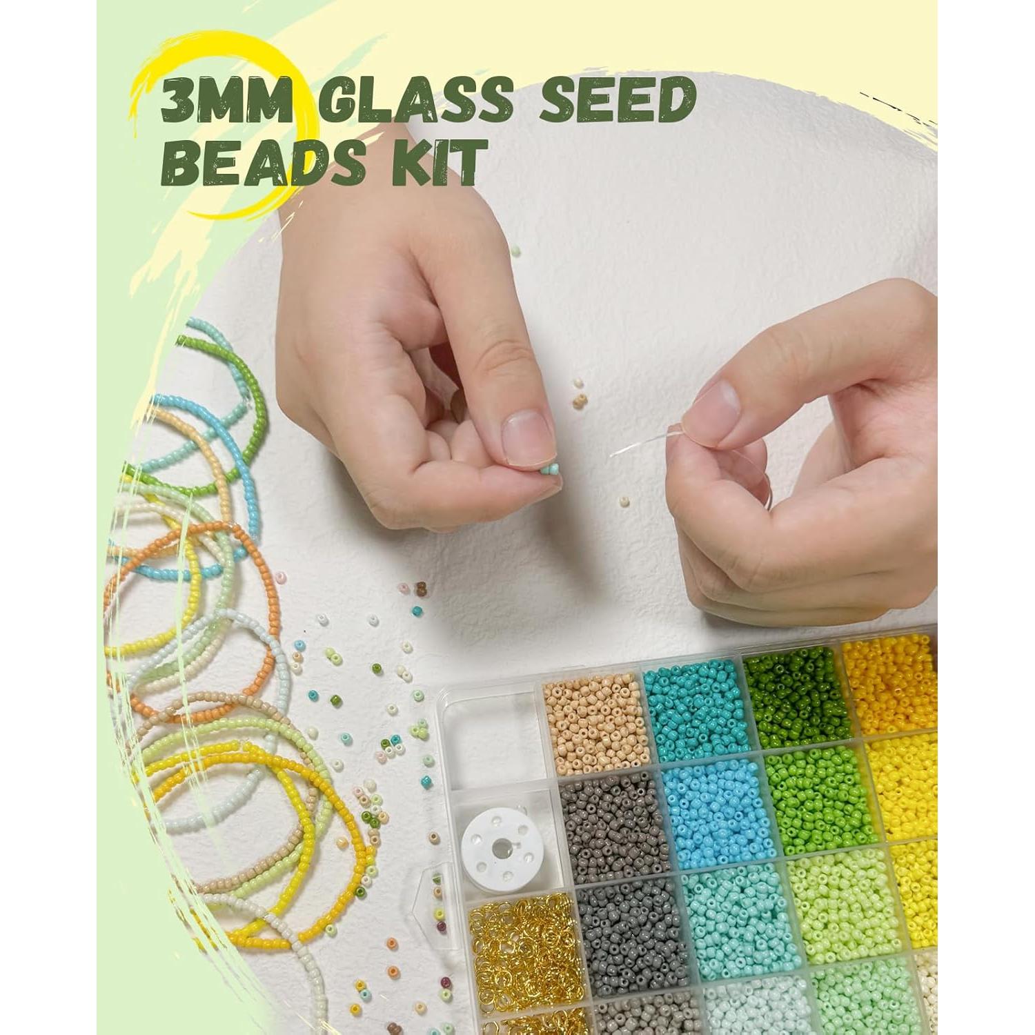Kit de cuentas de vidrio 3 mm ClaBead 10000 piezas 24 colores