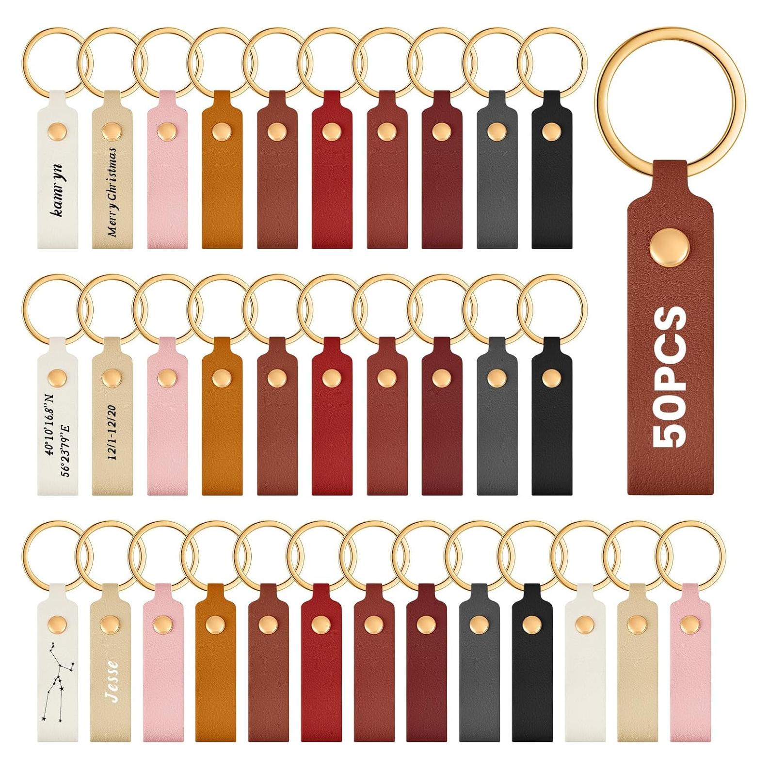 Llavero de Cuero PU Multicolor 50 Piezas para DIY