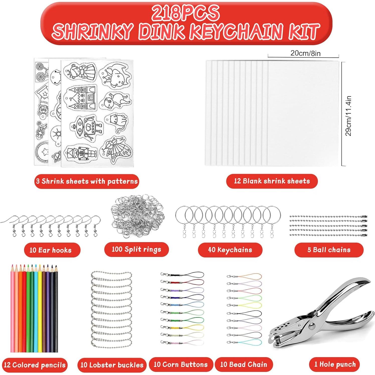 Kit de Manualidades Shrinky Dink OFNMY 218PCS con Accesorios