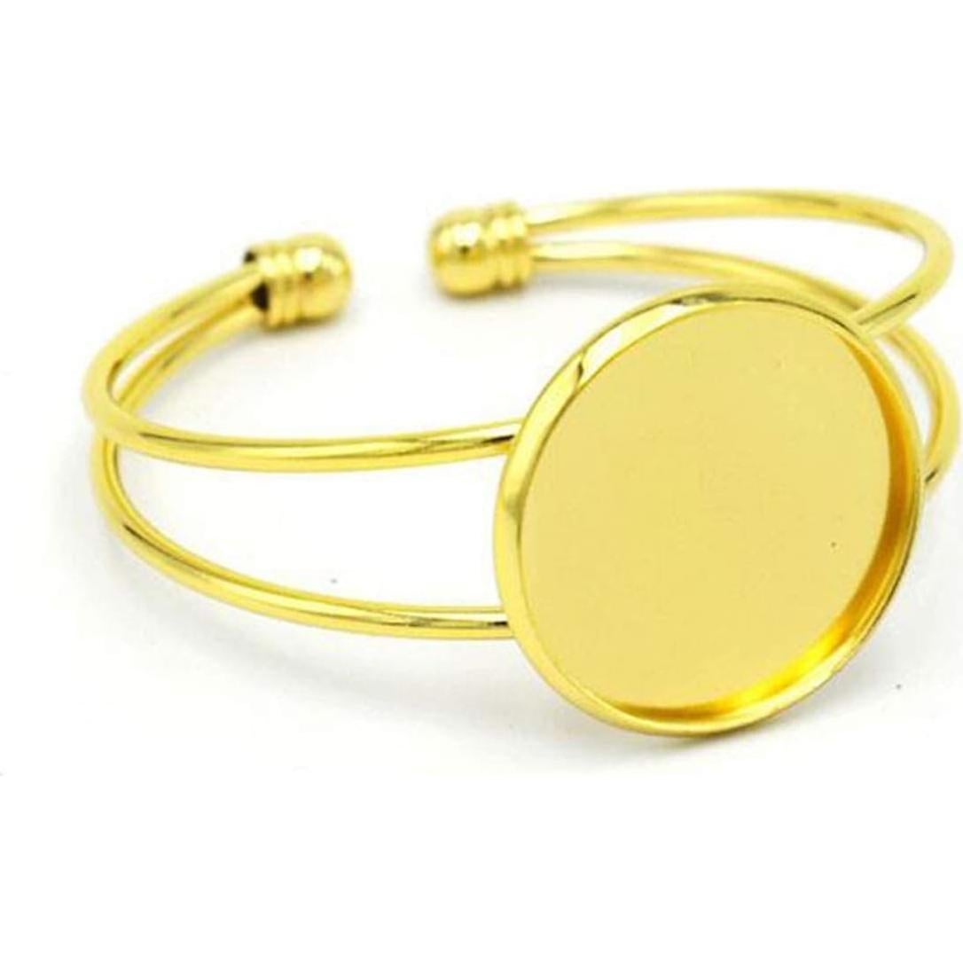 Bandeja de Cabochón Ajustable MIAO JIN 25 mm 6 Pcs Dorado