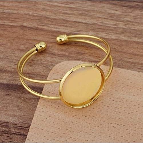 Bandeja de Cabochón Ajustable MIAO JIN 25 mm 6 Pcs Dorado