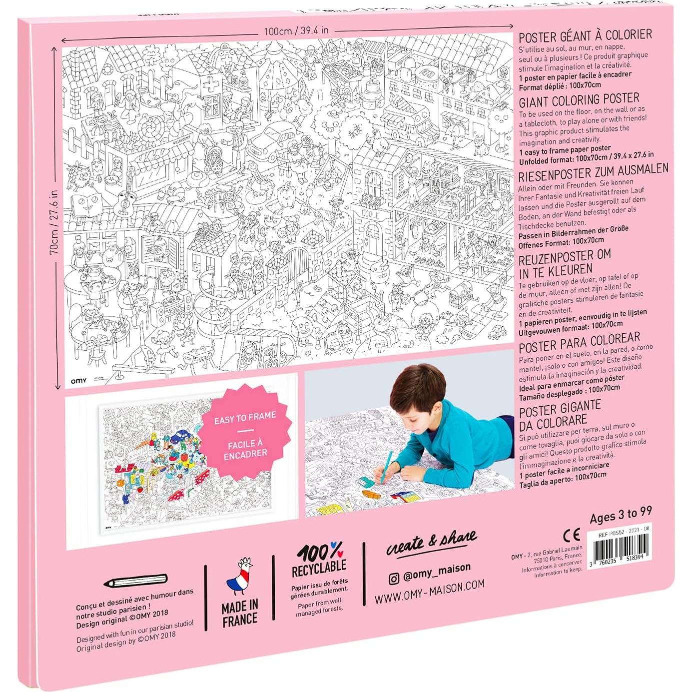 Póster Gigante para Colorear Omy Vida Infantil 101.6x71.1cm