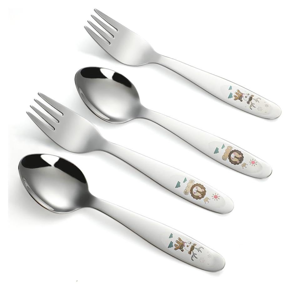 Juego de Utensilios para Niños FUNNUO 4 Piezas Acero Inoxidable