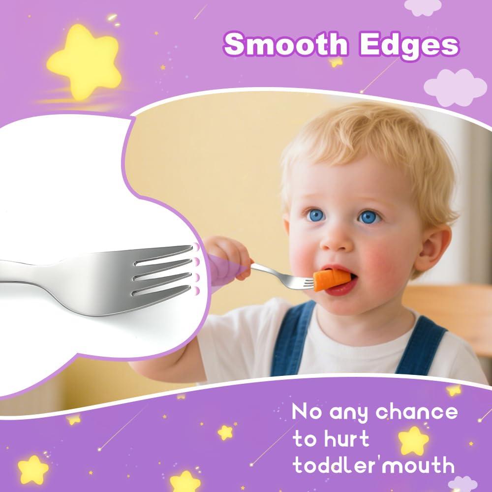 Juego de Utensilios para Niños FUNNUO 4 Piezas Acero Inoxidable