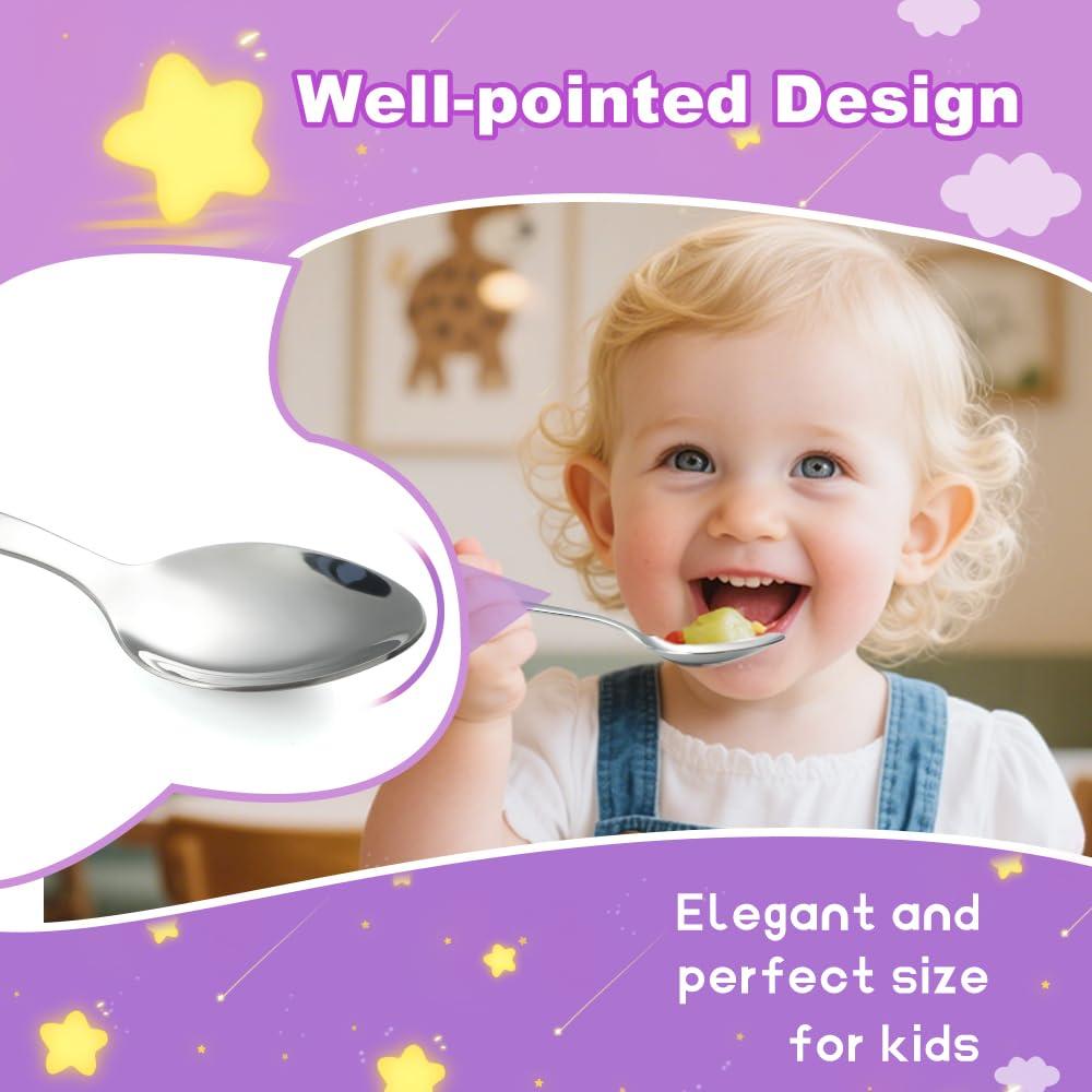 Juego de Utensilios para Niños FUNNUO 4 Piezas Acero Inoxidable