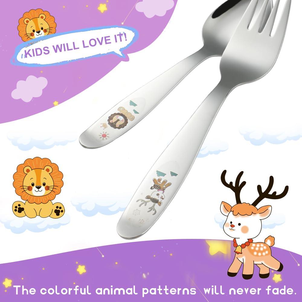 Juego de Utensilios para Niños FUNNUO 4 Piezas Acero Inoxidable