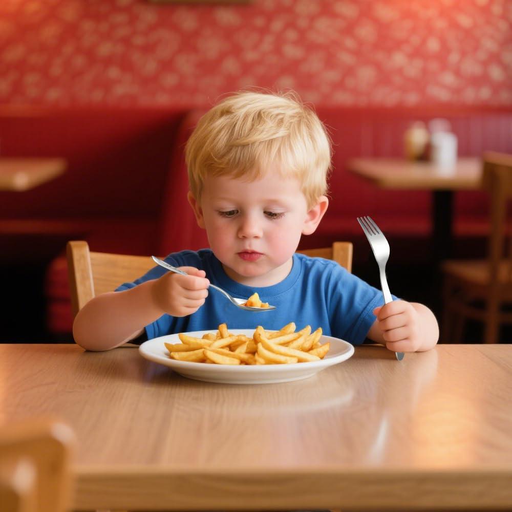 Juego de Utensilios para Niños FUNNUO 4 Piezas Acero Inoxidable