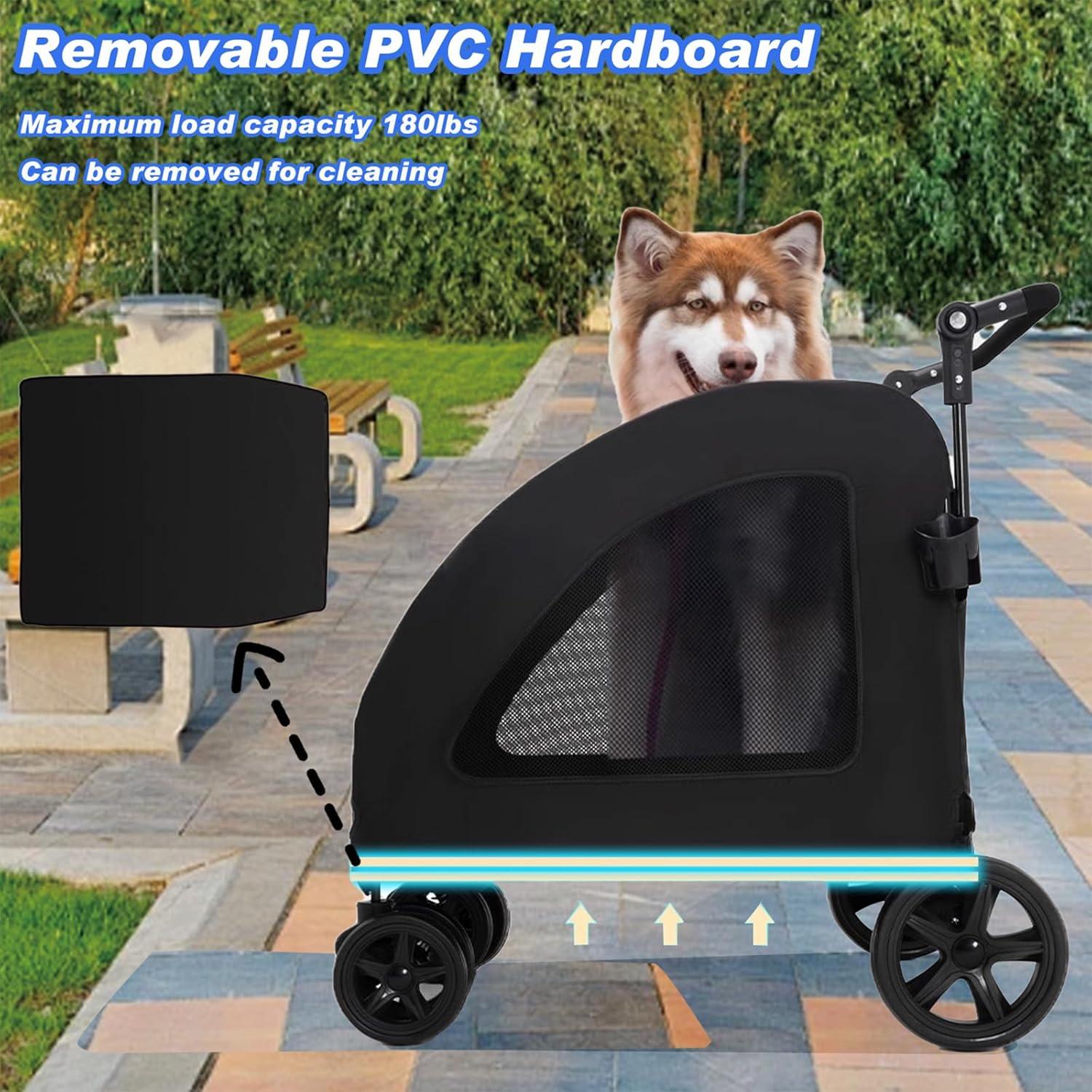 Carrito para Perros Grandes WODEGOU Plegable 68 kg Negro