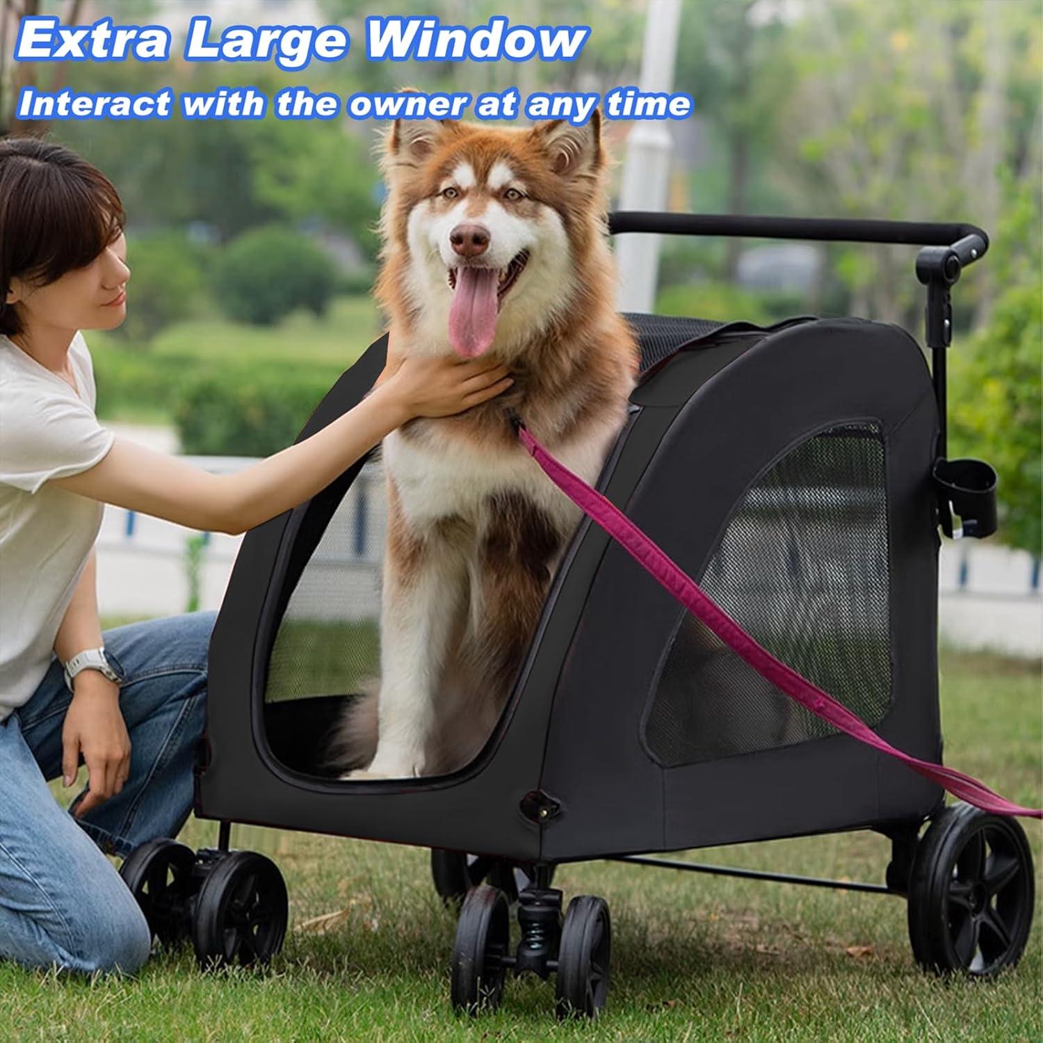 Carrito para Perros Grandes WODEGOU Plegable 68 kg Negro