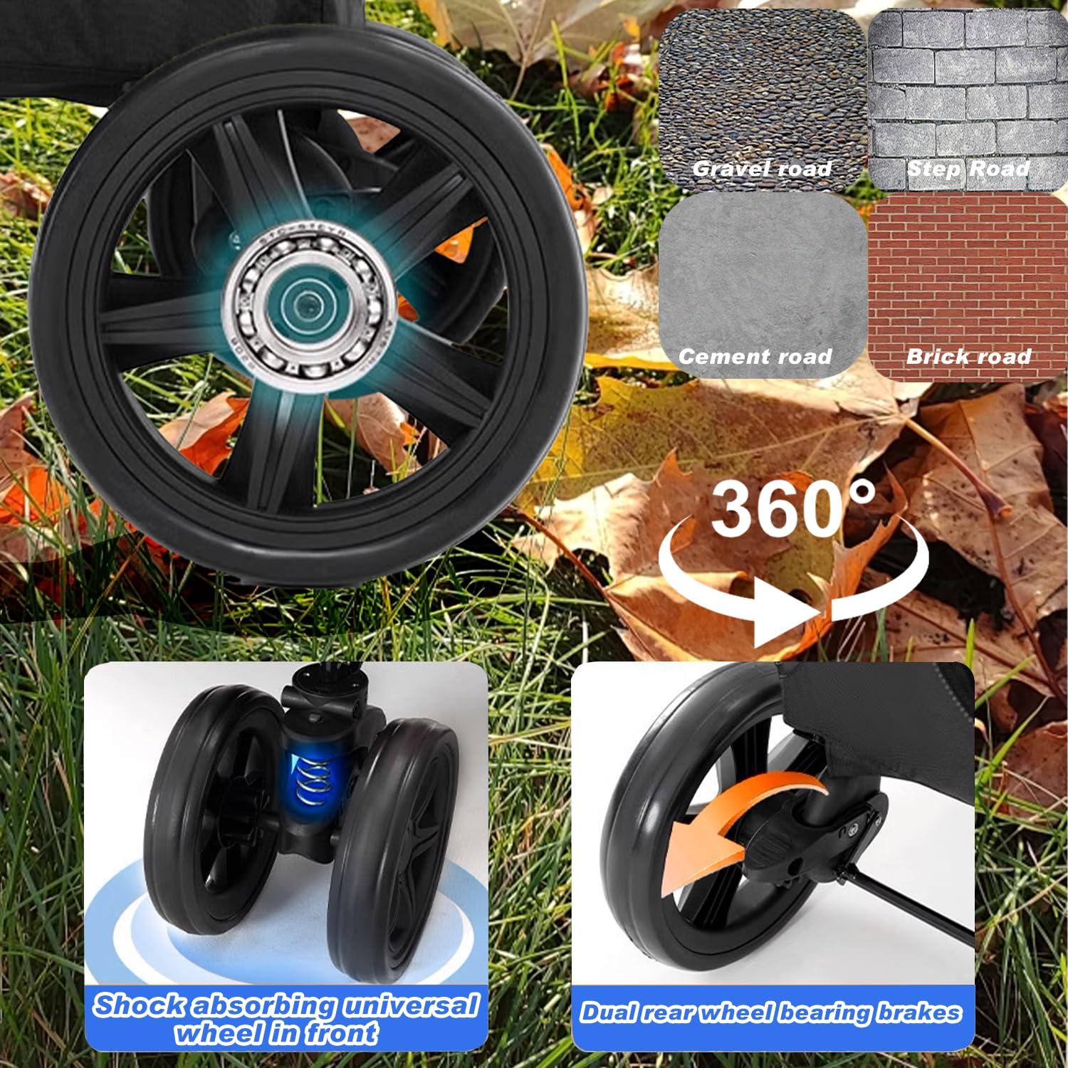 Carrito para Perros Grandes WODEGOU Plegable 68 kg Negro