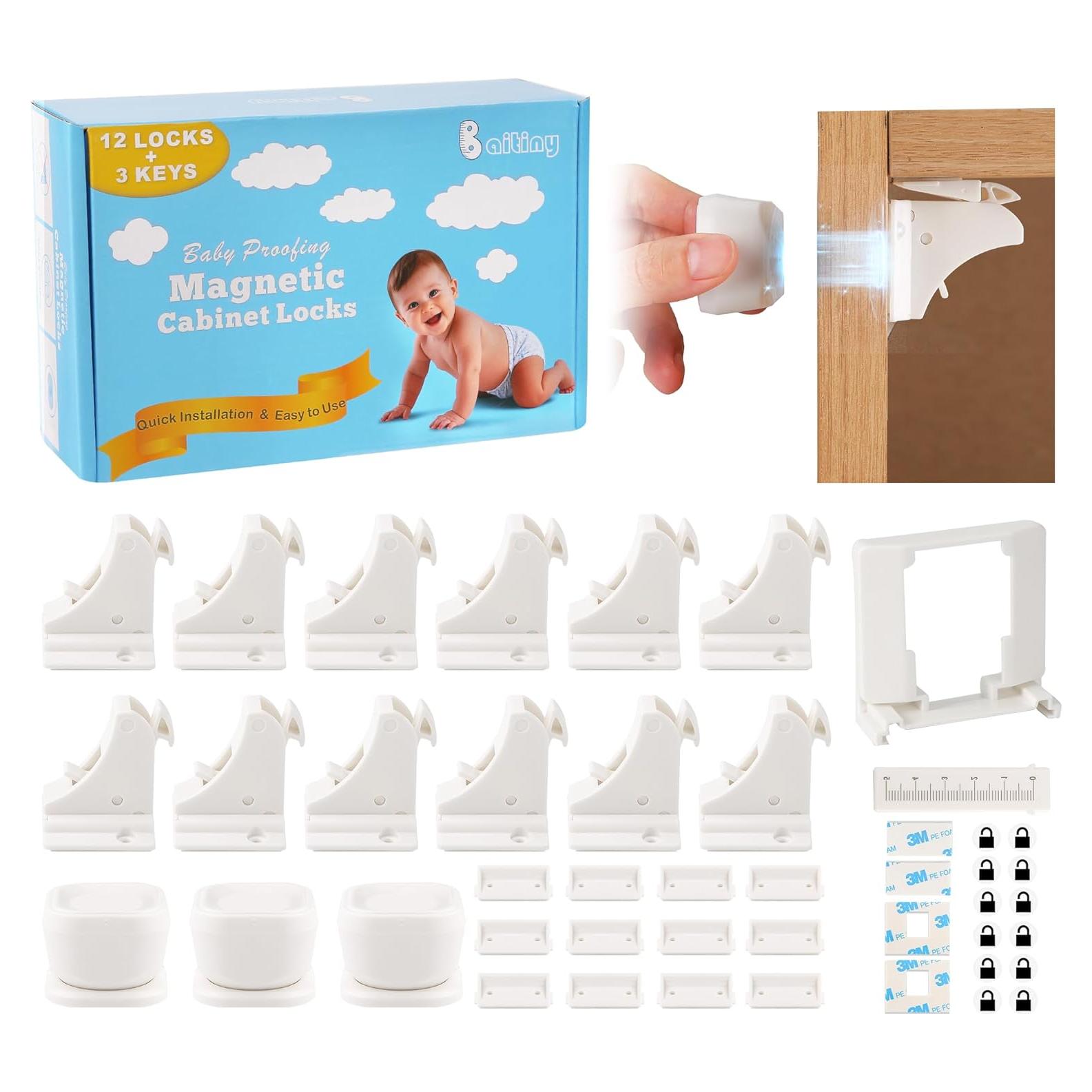 Cerraduras Magnéticas Baitiny para Gabinetes - 12 Piezas