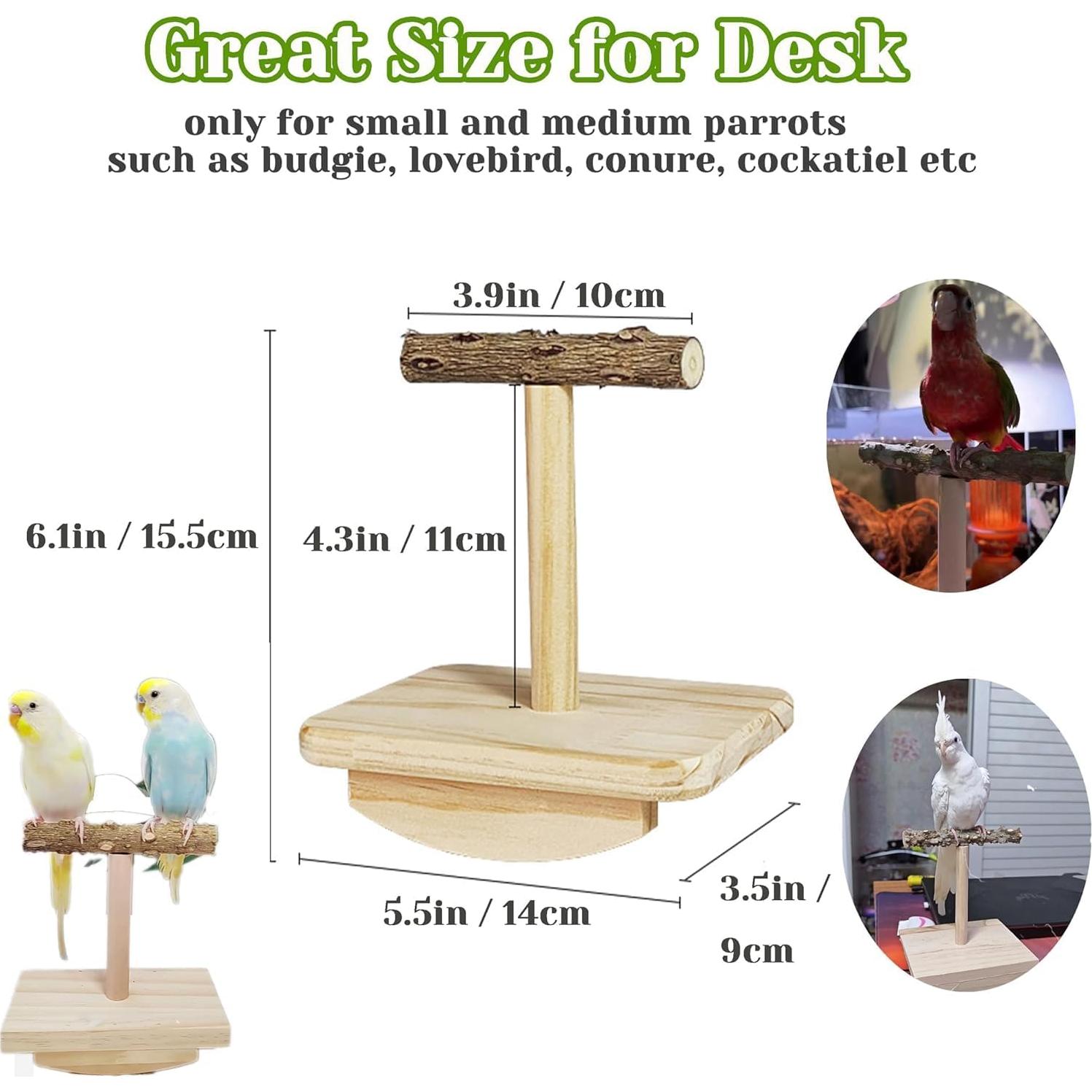 Soporte de Percha para Aves Jevnd de Madera Natural Pequeño