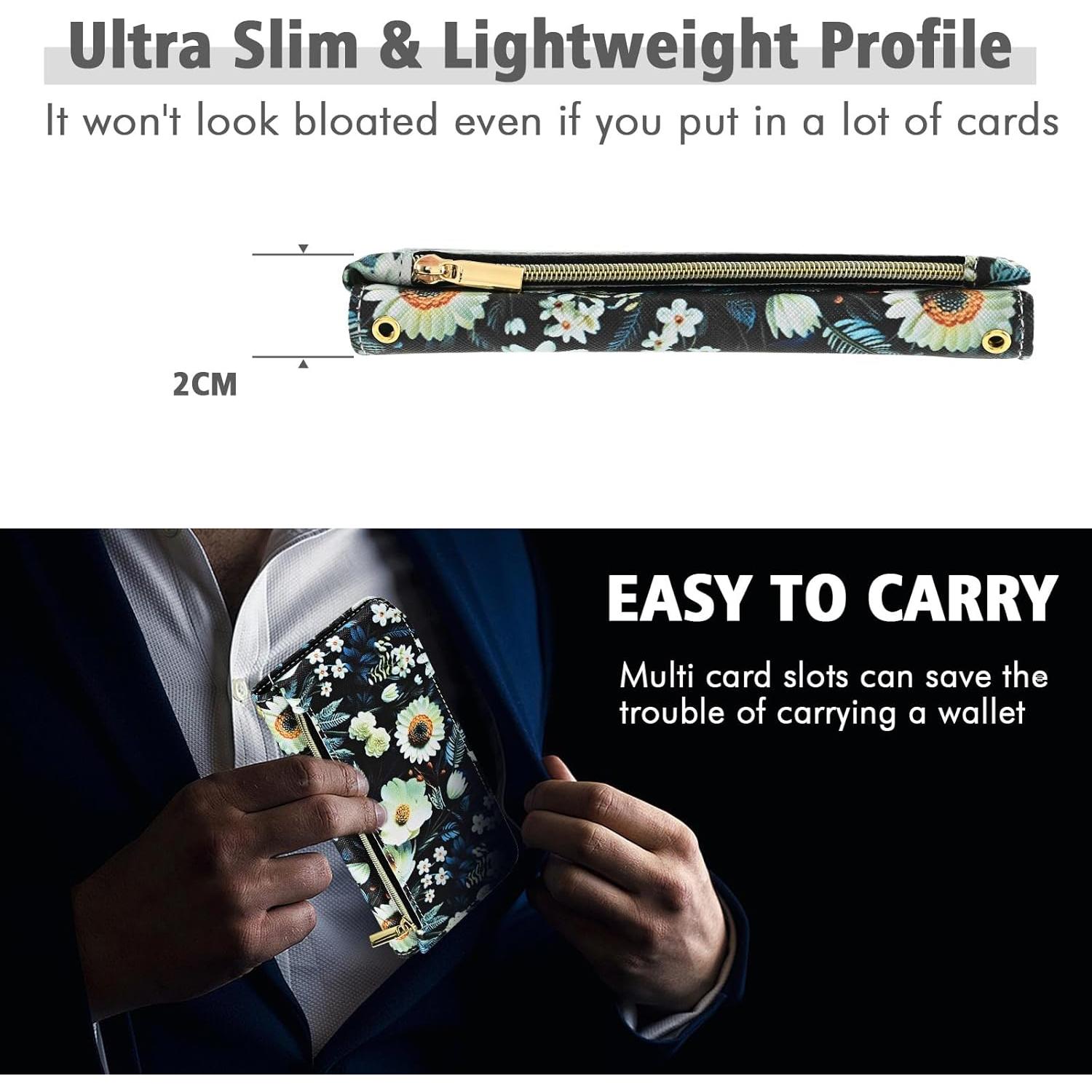 Funda Cartera Dswteny para Cricket Debut, 9 Ranuras, Negro