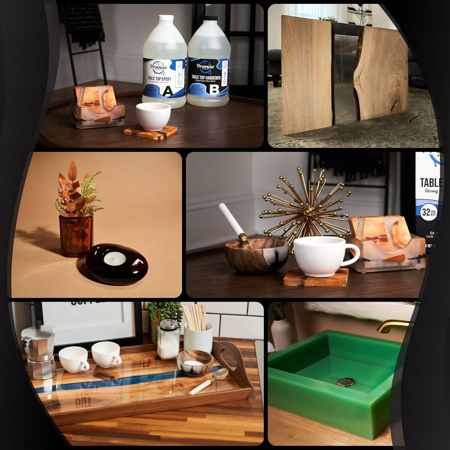 Kit de Resina Epóxica 3.78 L Promise - Autonivelante y Seguro para Alimentos