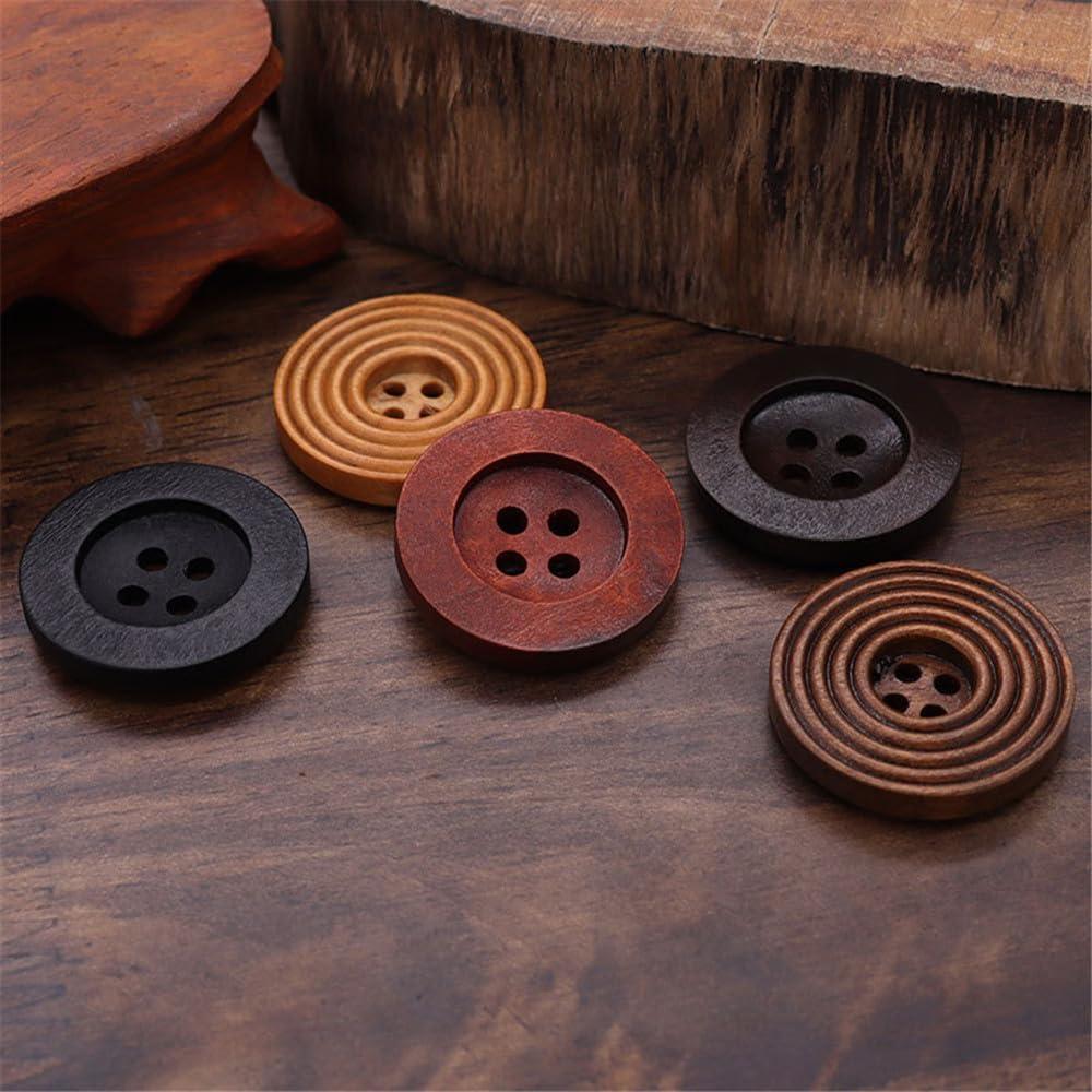 10 Piezas Botones de Madera DIY WDFCSIX 9mm Ecológicos