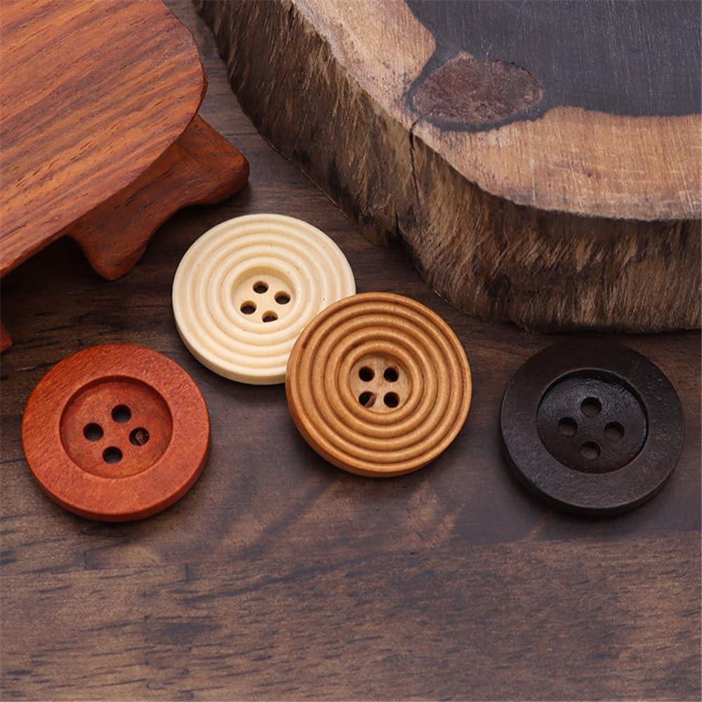 10 Piezas Botones de Madera DIY WDFCSIX 9mm Ecológicos