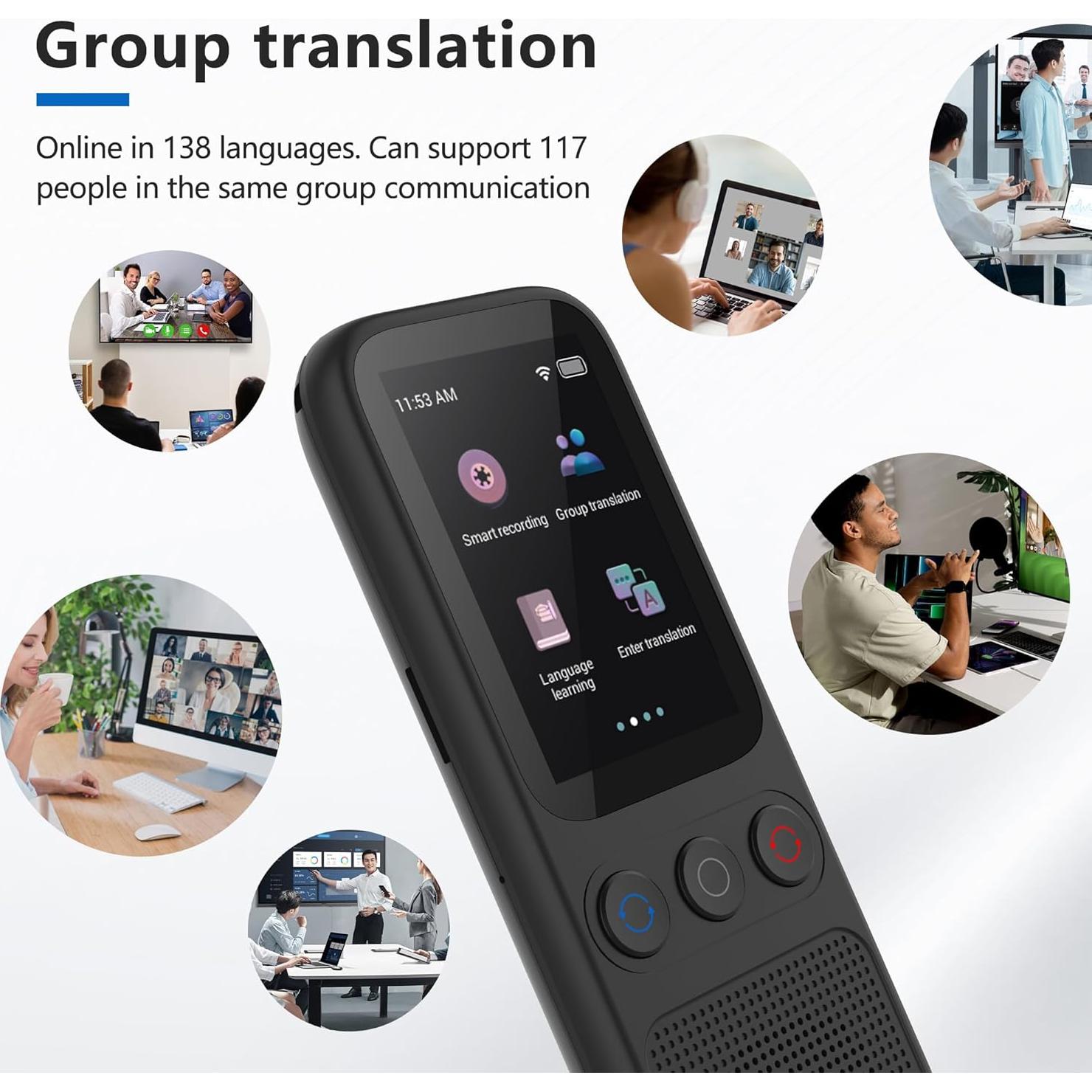 Language Translator Device, 138 Languages Supported, Instant Offline Language Translator Device, Voice Translator Offline, Portable Two-Way Real-Time Language Translator for Travel Business Learning