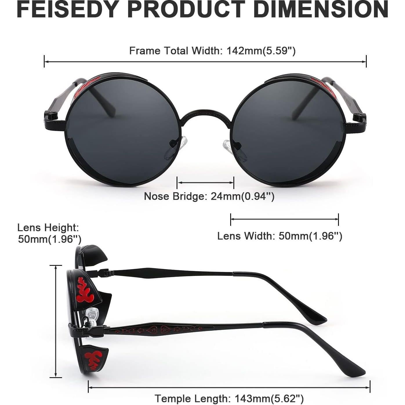 Gafas de Sol Steampunk FEISEDY Polarizadas Unisex 50mm