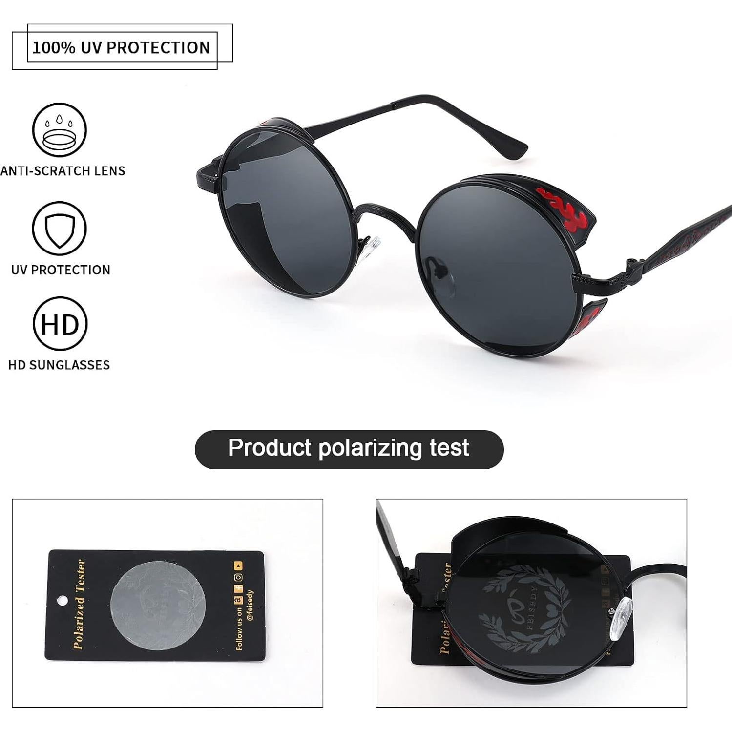 Gafas de Sol Steampunk FEISEDY Polarizadas Unisex 50mm