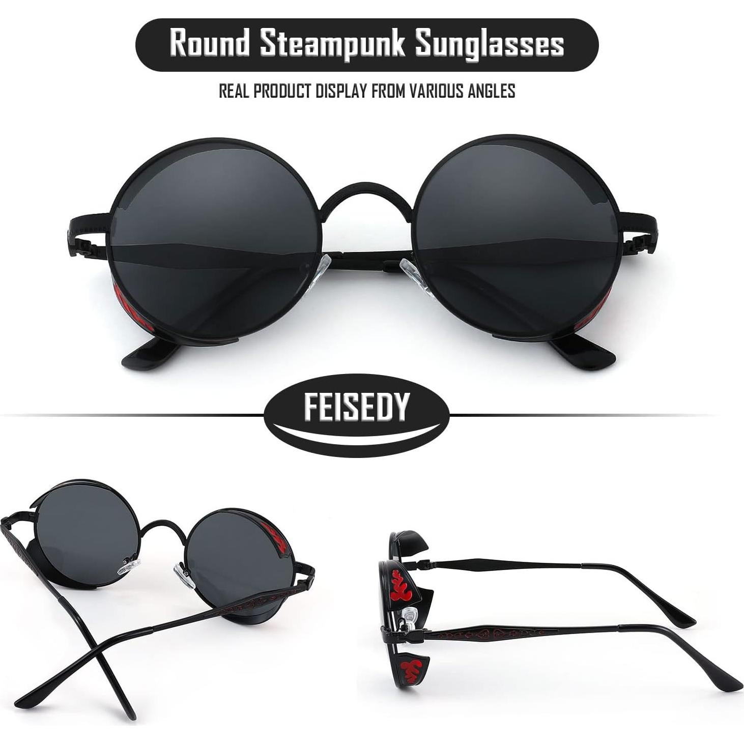 Gafas de Sol Steampunk FEISEDY Polarizadas Unisex 50mm