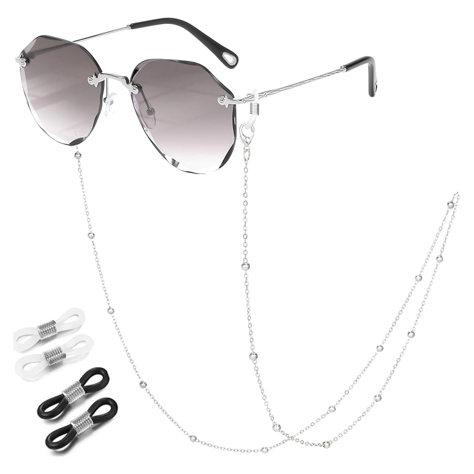 Cadena de Gafas de Sol Knagsfa Plata Brillante 71cm Mujeres