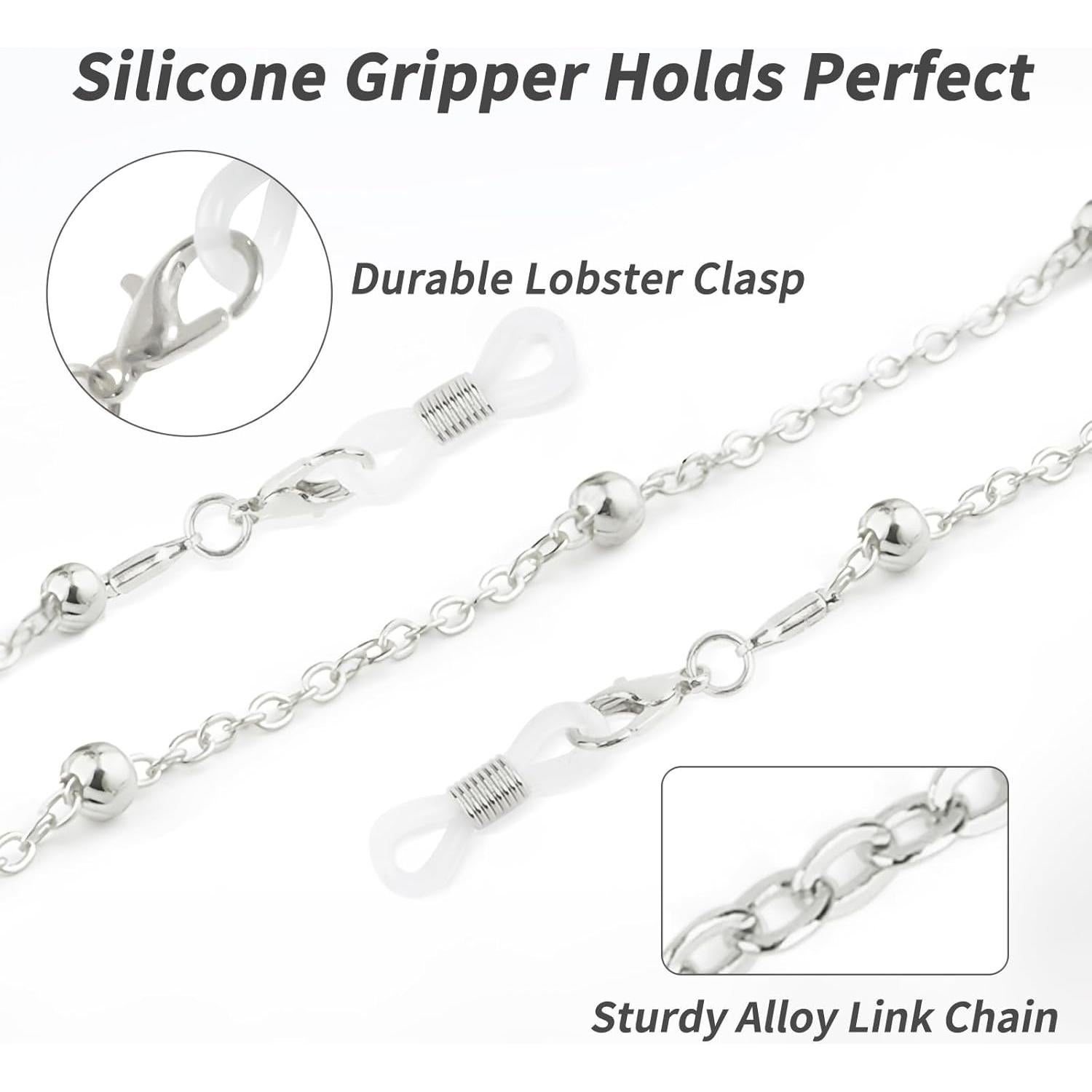 Cadena de Gafas de Sol Knagsfa Plata Brillante 71cm Mujeres