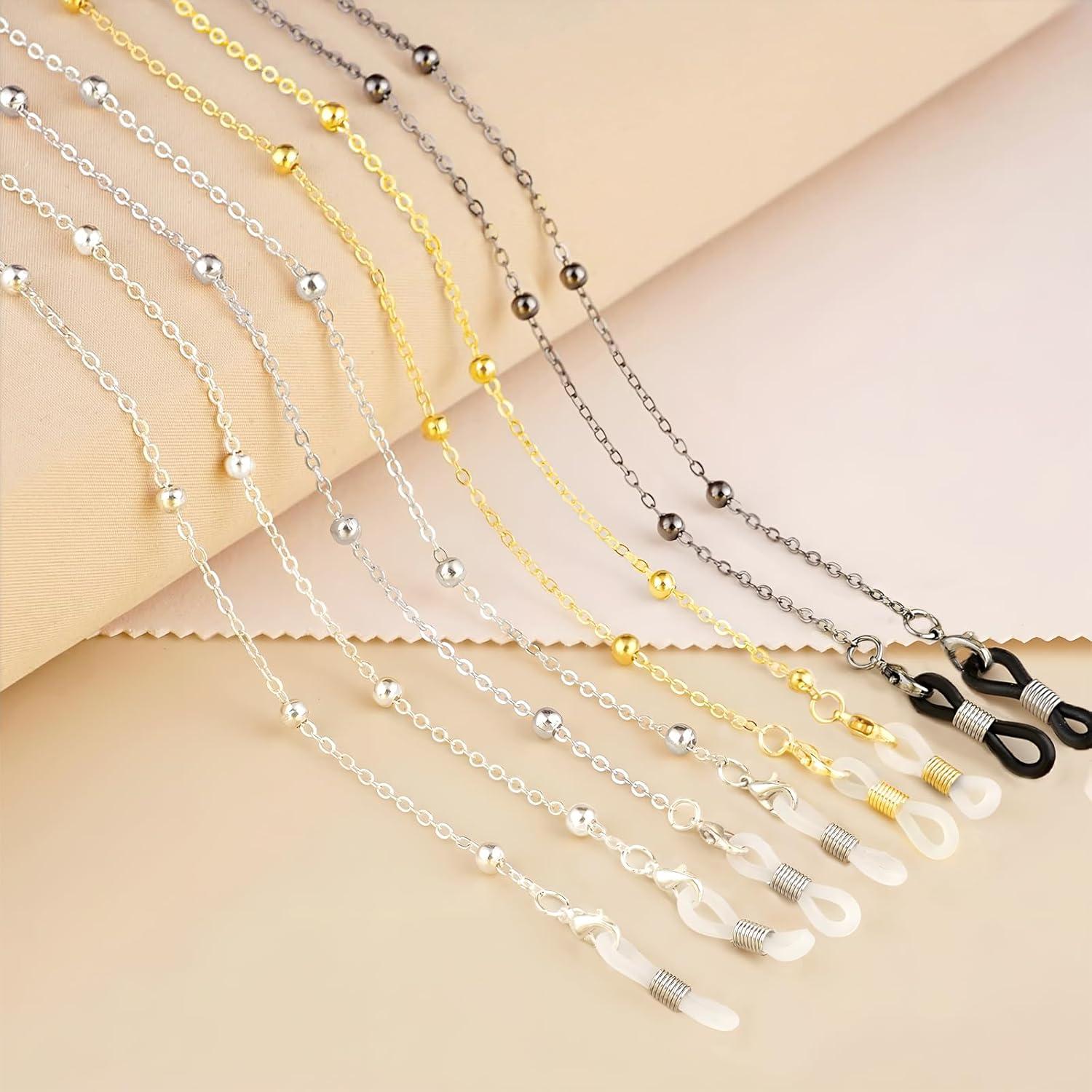 Cadena de Gafas de Sol Knagsfa Plata Brillante 71cm Mujeres