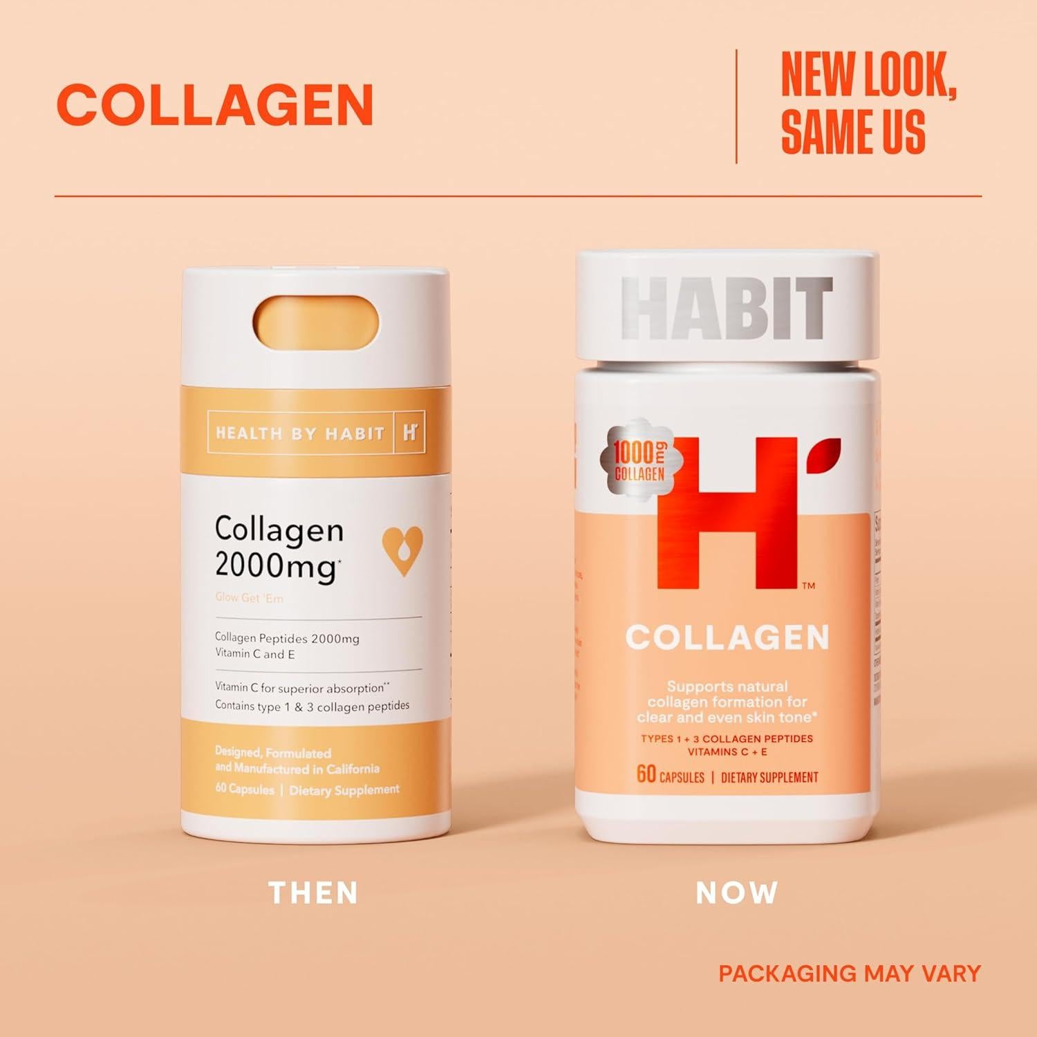 Suplemento de Colágeno Habit 60 Cápsulas 2000mg Vitamina C E