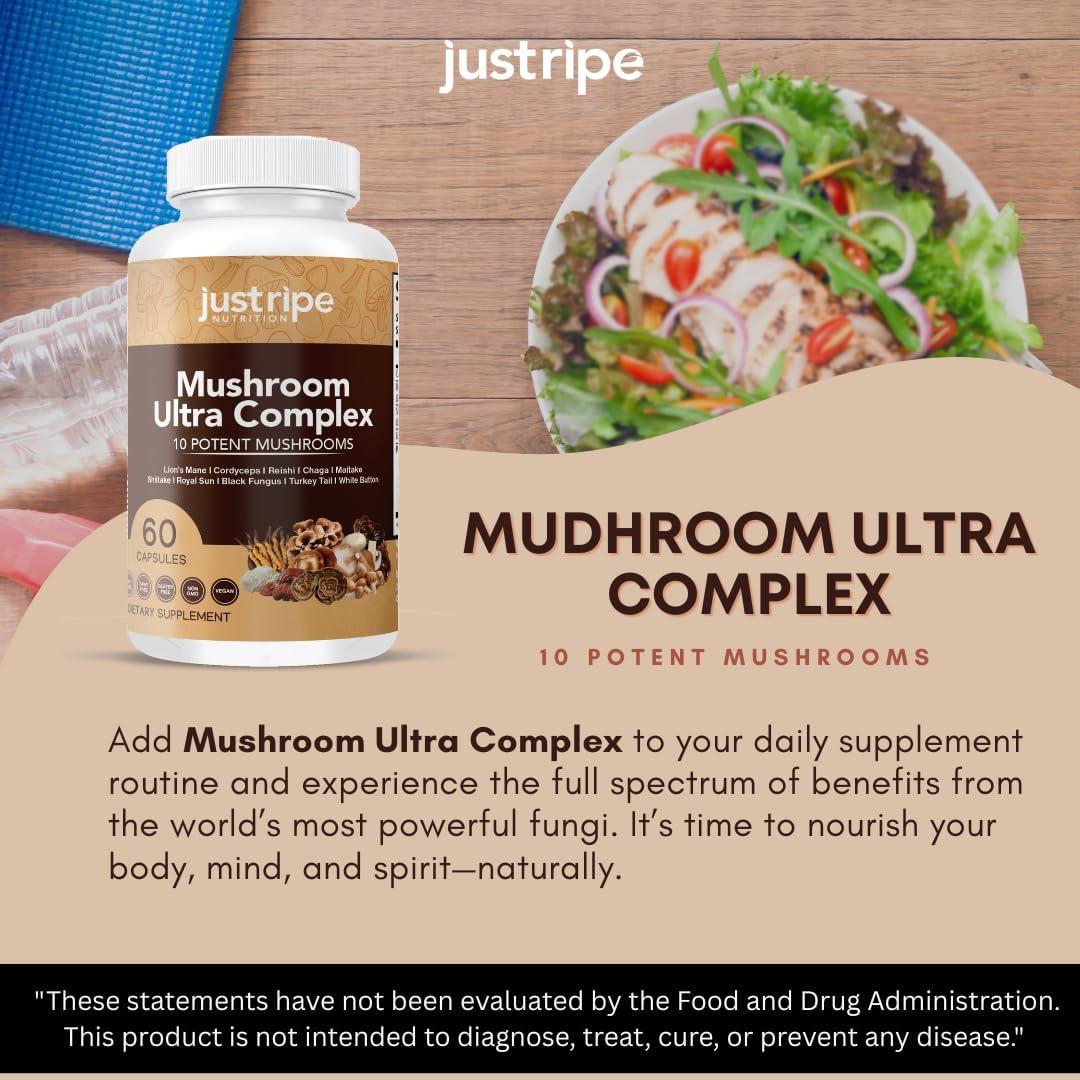 Complejo Ultra de Champiñones Just Ripe - 60 Cápsulas