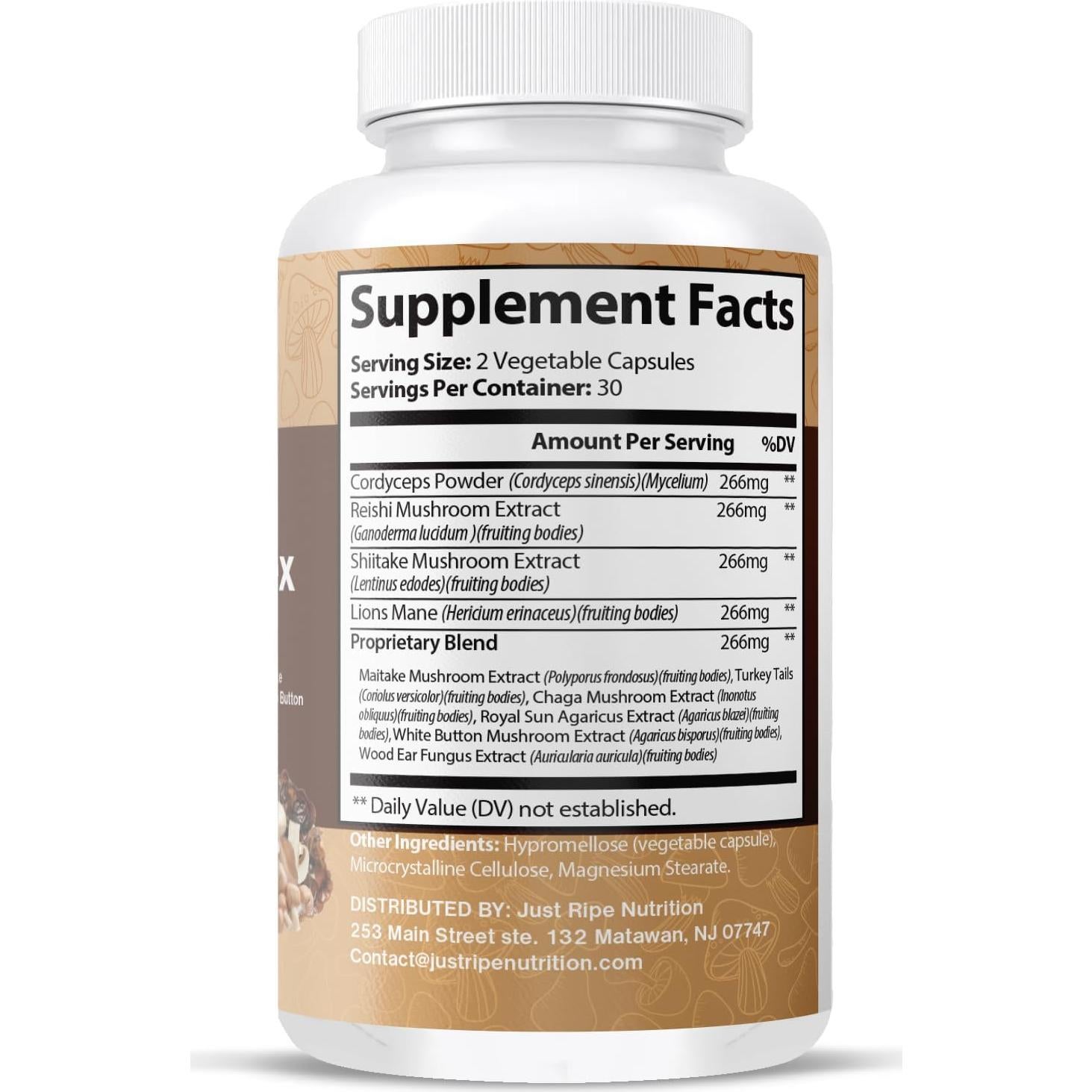 Complejo Ultra de Champiñones Just Ripe - 60 Cápsulas