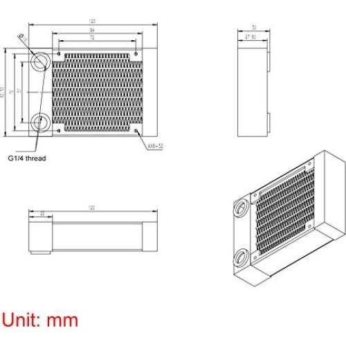 Radiador de Refrigeración por Agua CLYXGS 80mm Aluminio Negro
