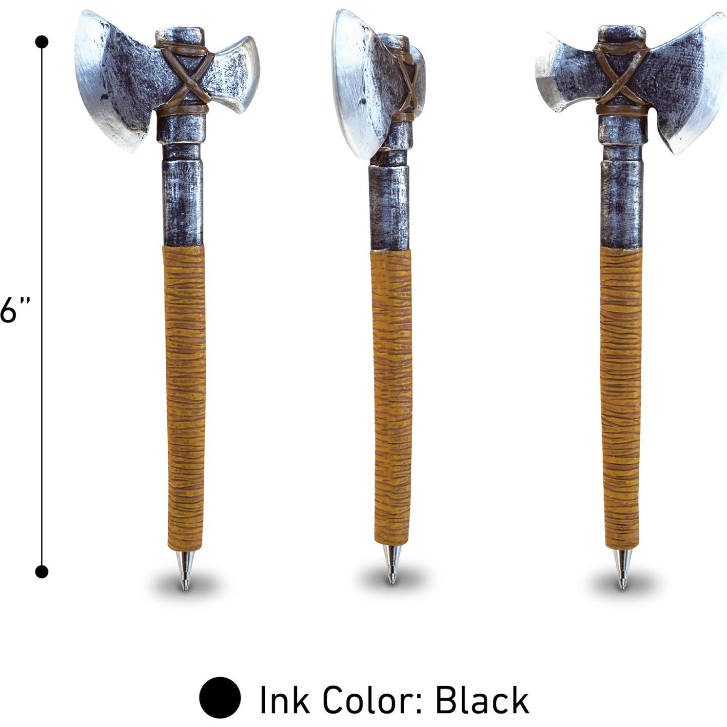 Bolígrafo Hacha de Batalla Antigua Puzzled 15.24 cm Tinta Negra
