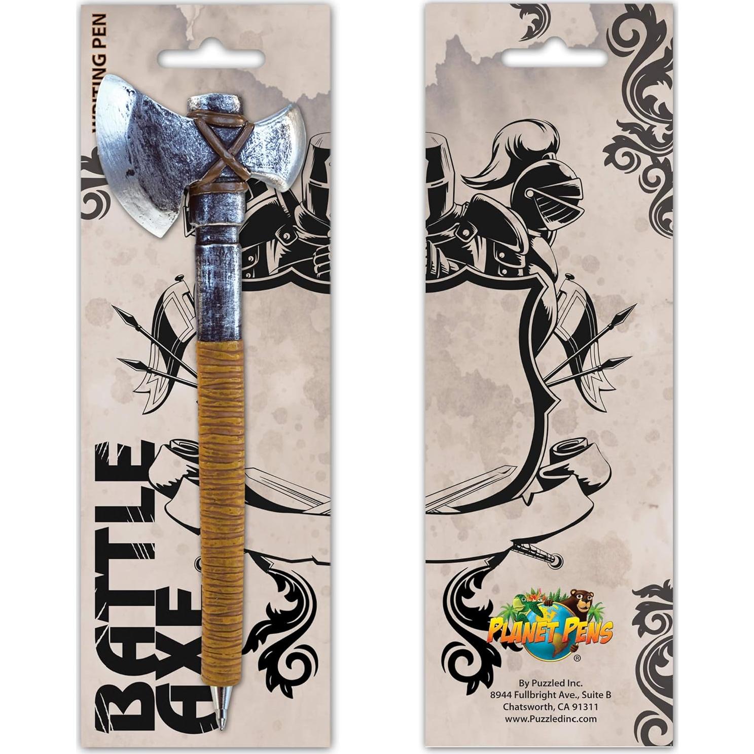 Bolígrafo Hacha de Batalla Antigua Puzzled 15.24 cm Tinta Negra