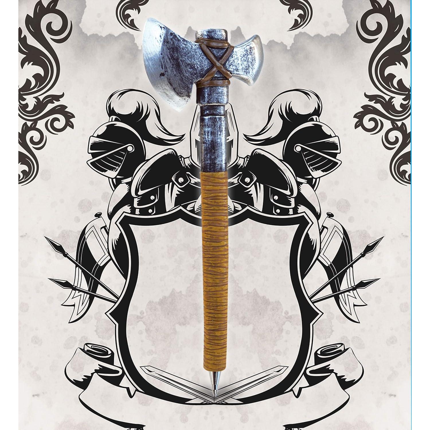 Bolígrafo Hacha de Batalla Antigua Puzzled 15.24 cm Tinta Negra