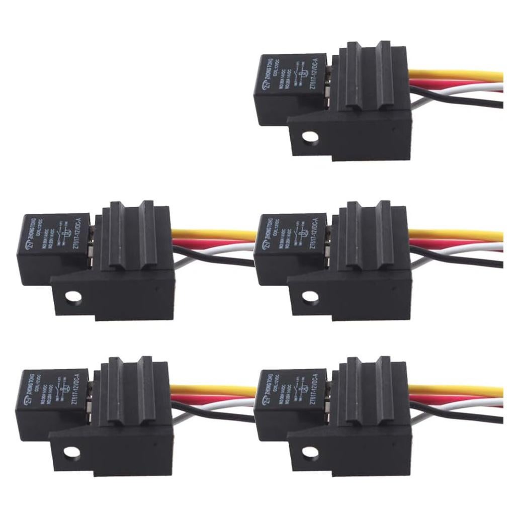 Relé Automotriz ESUPPORT 12V 30A SPST 4 Pines - Paquete de 5