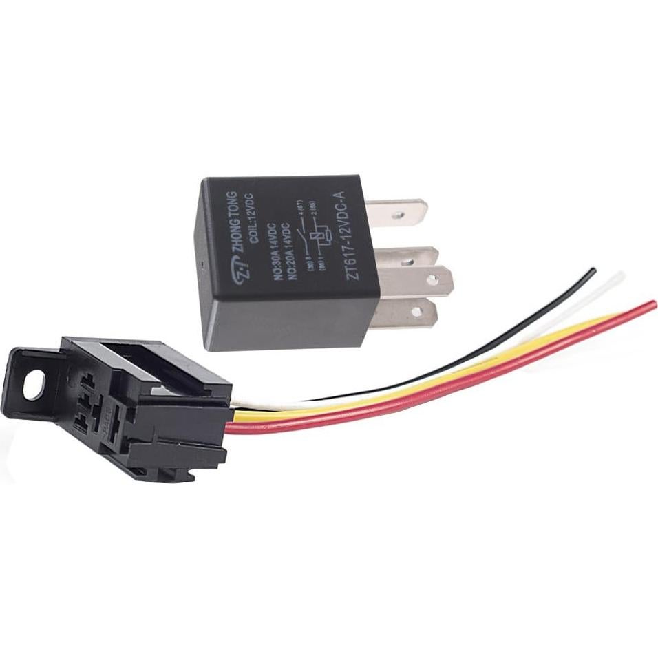 Relé Automotriz ESUPPORT 12V 30A SPST 4 Pines - Paquete de 5