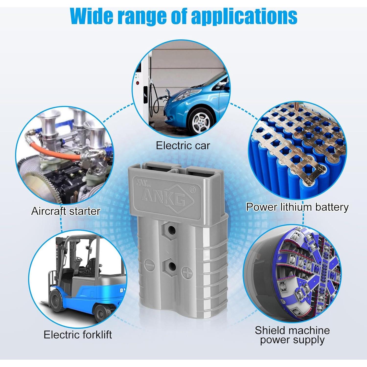 Conector de Batería Rápido ANKG 350A 600V 2/0 AWG Gris