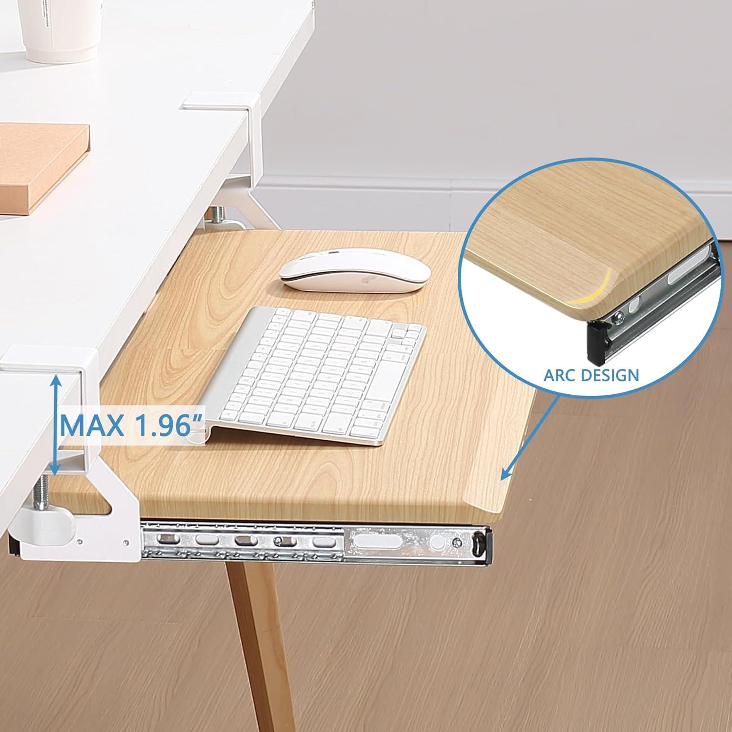 Bandeja de teclado ETHU ergonómica 50 cm x 31 cm roble