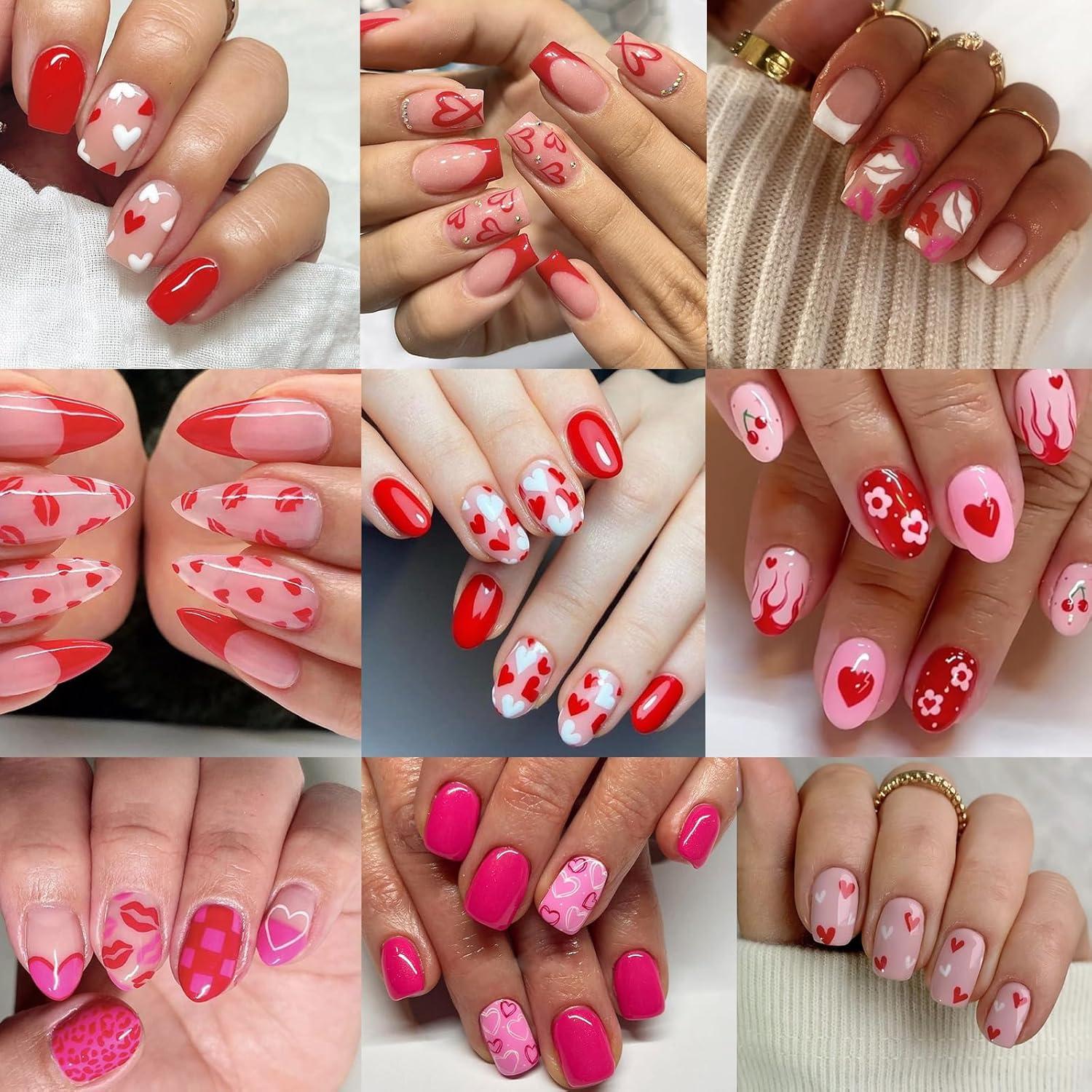 30 Hojas Calcomanías de Uñas 3D GUFUGU San Valentín